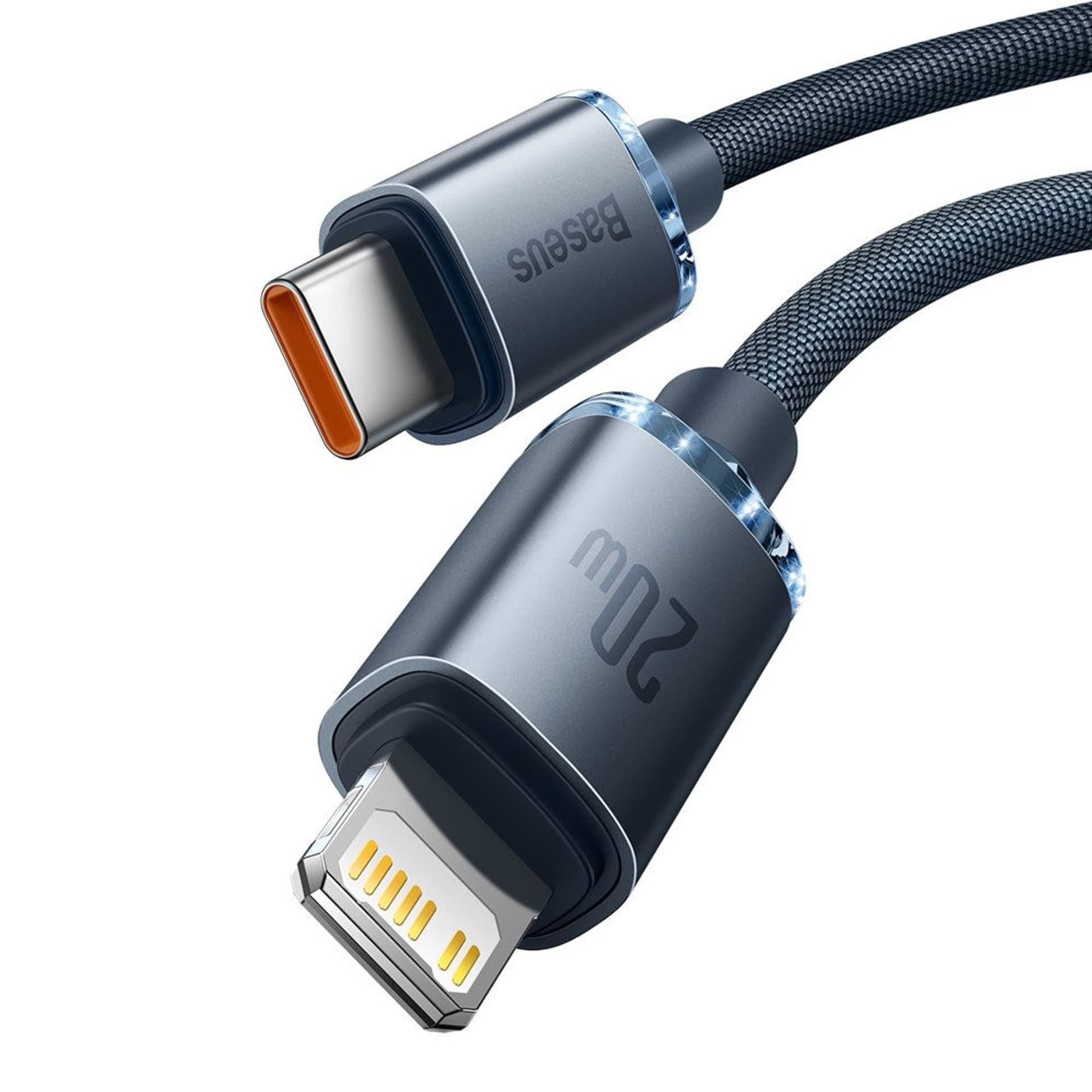 

Baseus Crystal Shine Series kabel przewód USB do szybkiego ładowania i transferu danych USB Typ C - Lightning 20W 2m czarny (CAJY000301)