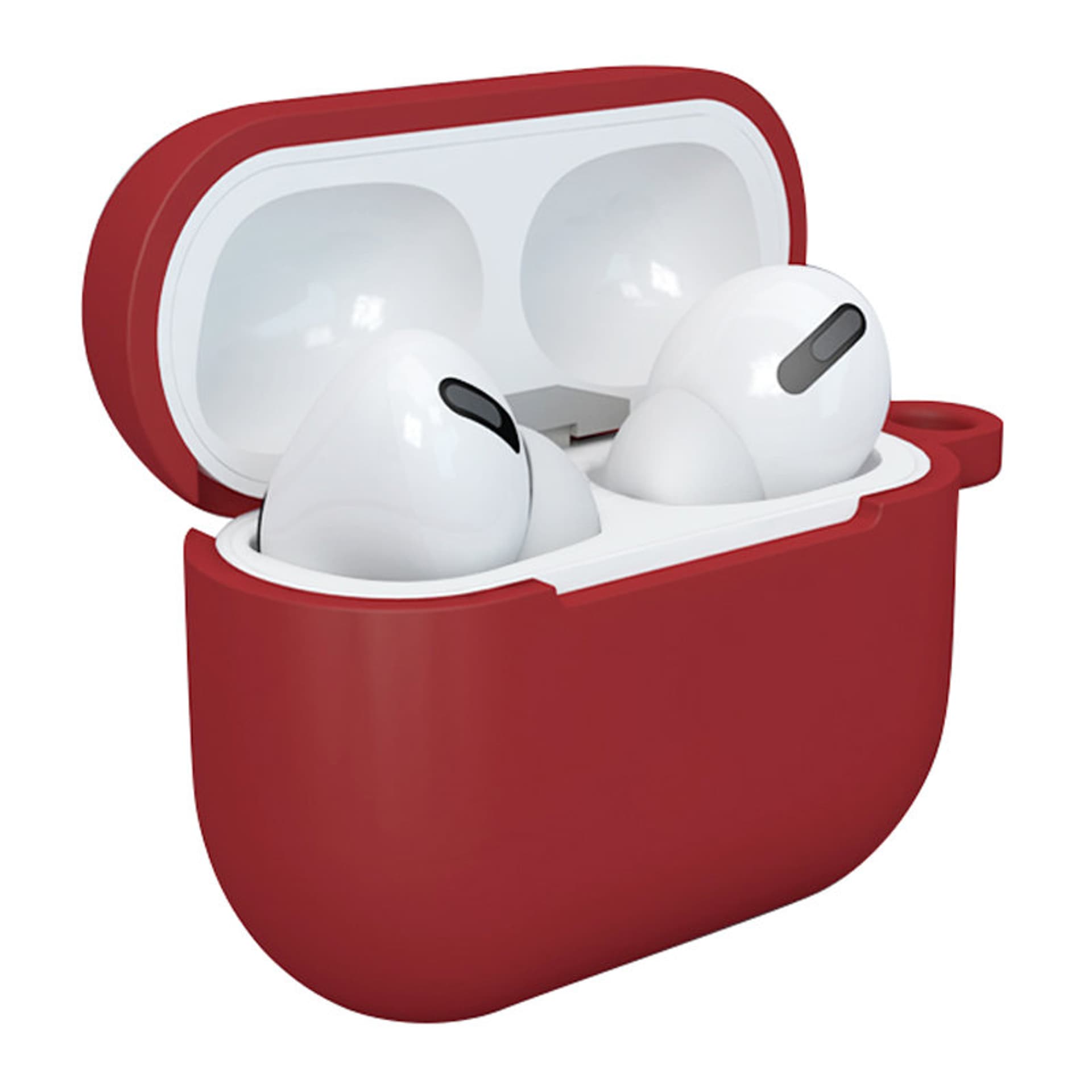

Etui do AirPods 3 silikonowy miękki pokrowiec na słuchawki + brelok karabińczyk zawieszka czerwony (case D)