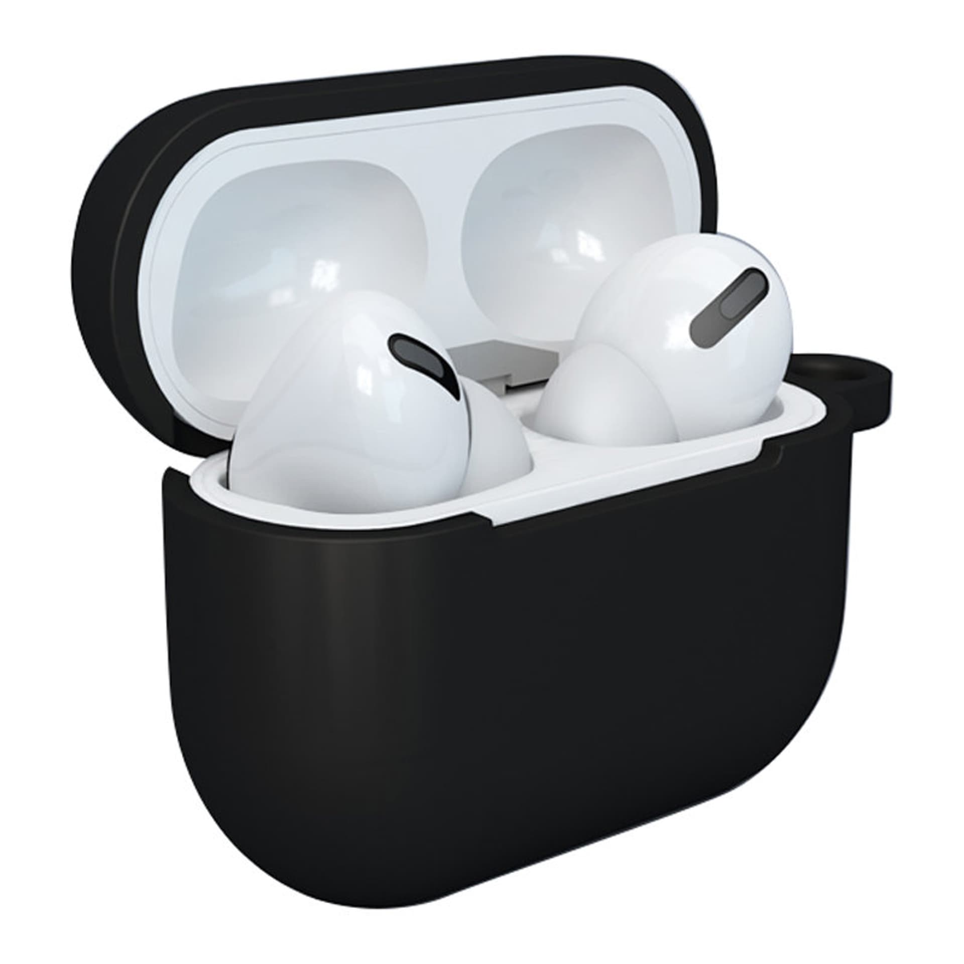 

Etui do AirPods 3 silikonowy miękki pokrowiec na słuchawki + brelok karabińczyk zawieszka czarny (case D)