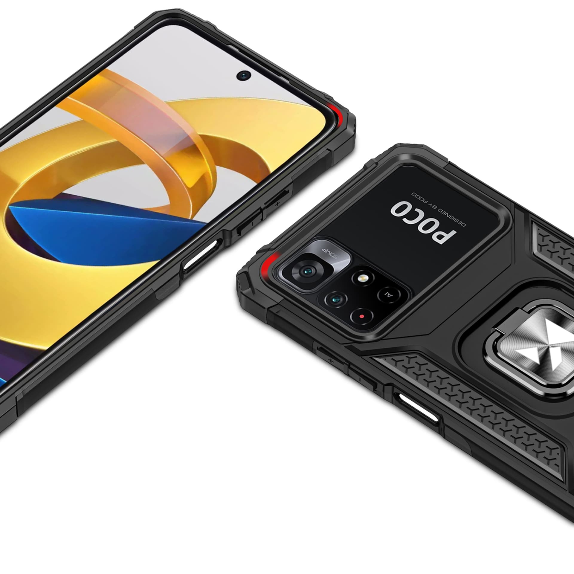 

Wozinsky Ring Armor pancerne hybrydowe etui pokrowiec + magnetyczny uchwyt Mi Poco M4 Pro 5G / Redmi Note 11 5G (China) / Redmi Note 11T 5G / Redmi Note 11S 5G niebieski, China) / redmi note 11t 5g / redmi note 11s 5g niebiesk