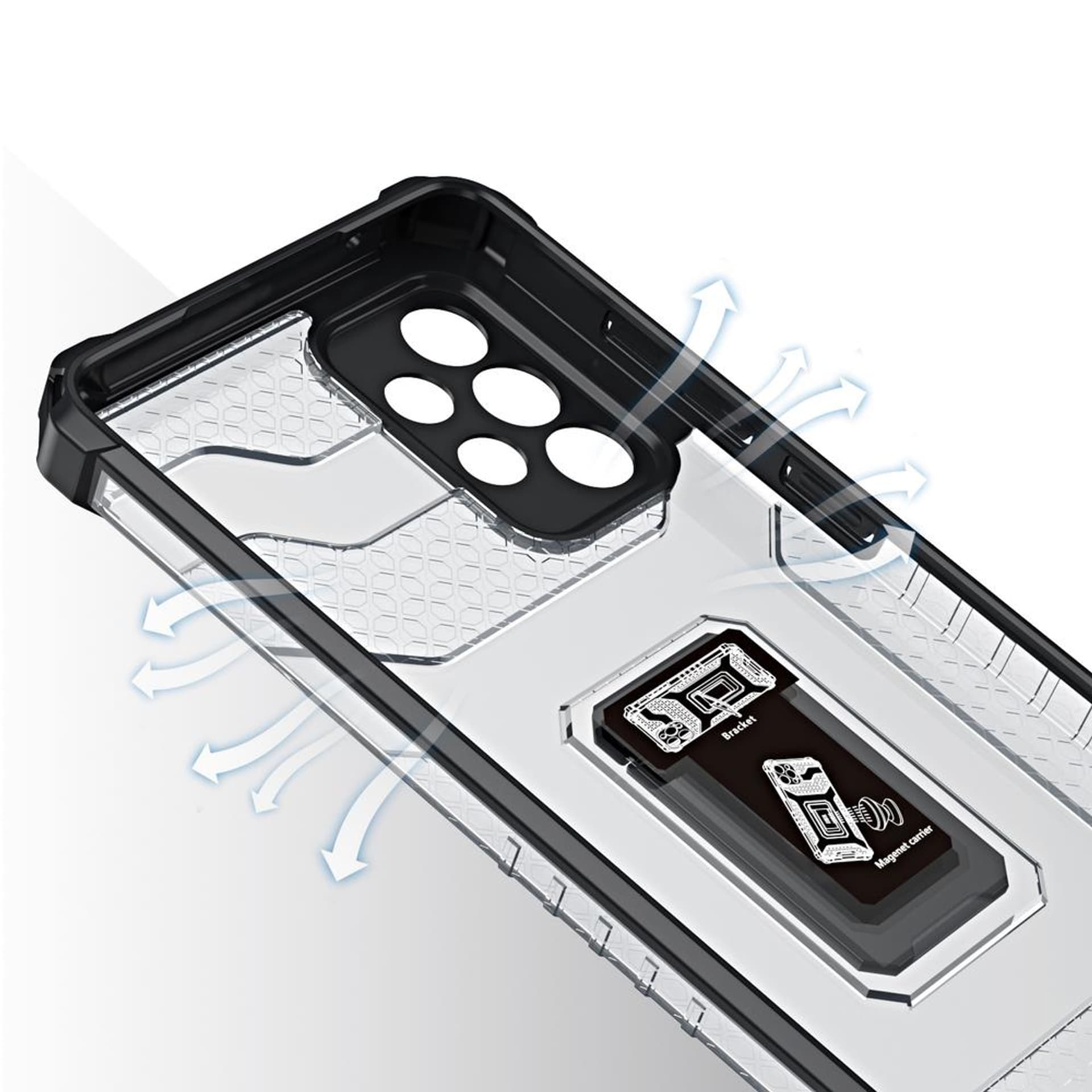 

Crystal Ring Case pancerne hybrydowe etui pokrowiec + magnetyczny uchwyt Samsung Galaxy A13 5G czerwony
