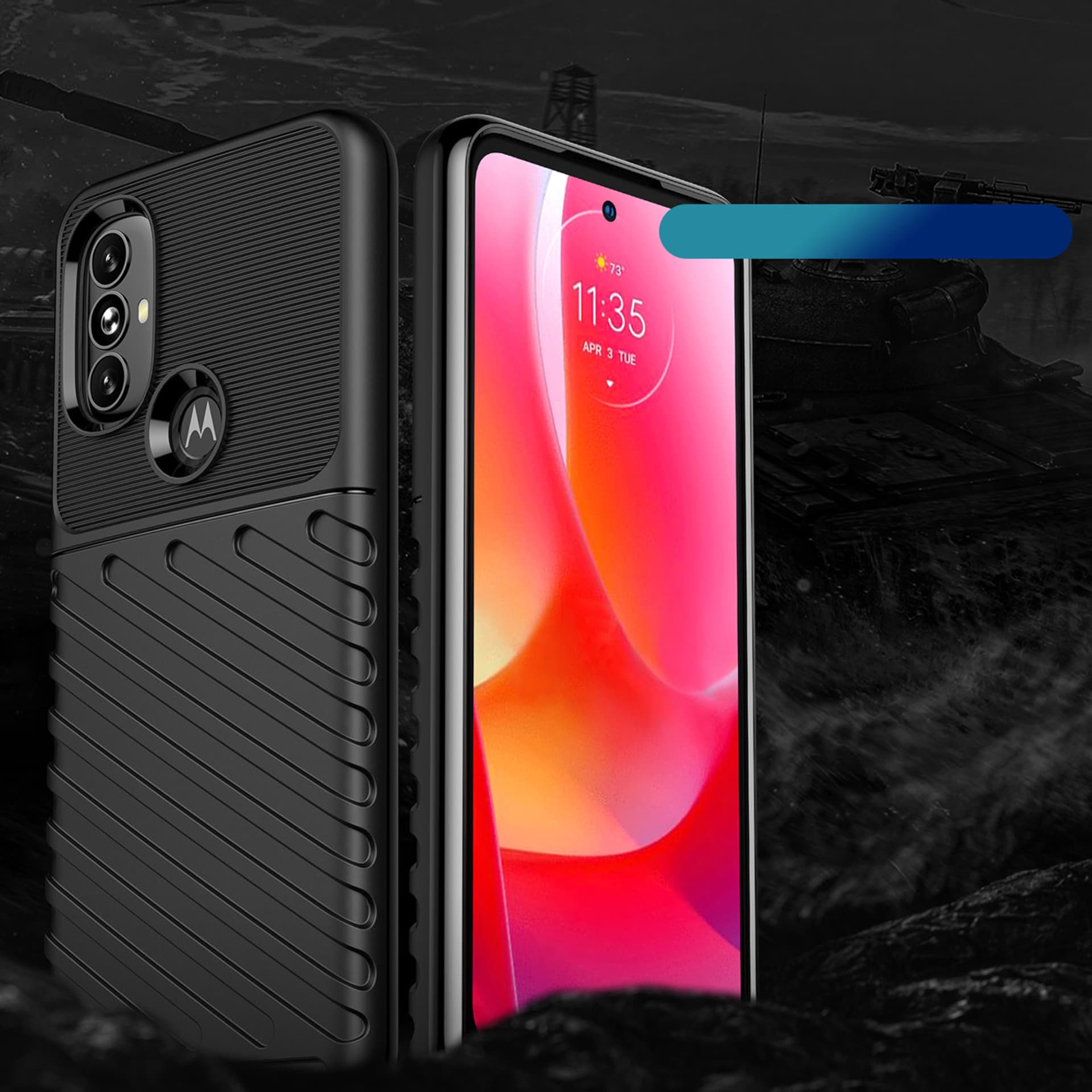 

Thunder Case elastyczne pancerne etui pokrowiec Motorola Moto G Power 2022 czarny