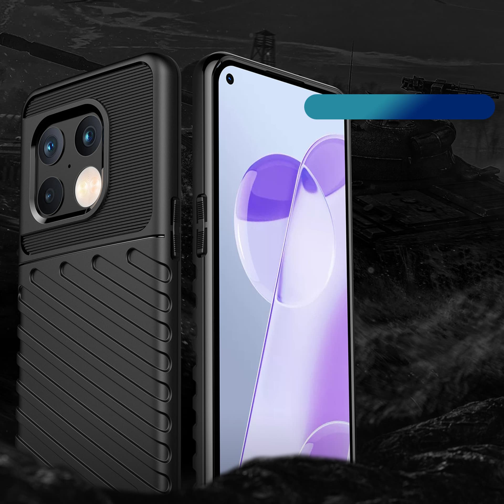 

Thunder Case elastyczne pancerne etui pokrowiec OnePlus 10 Pro czarny