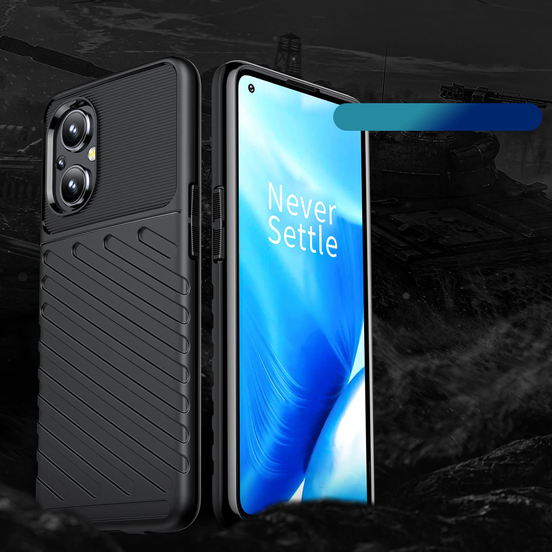 

Thunder Case elastyczne pancerne etui pokrowiec OnePlus Nord N200 5G czarny