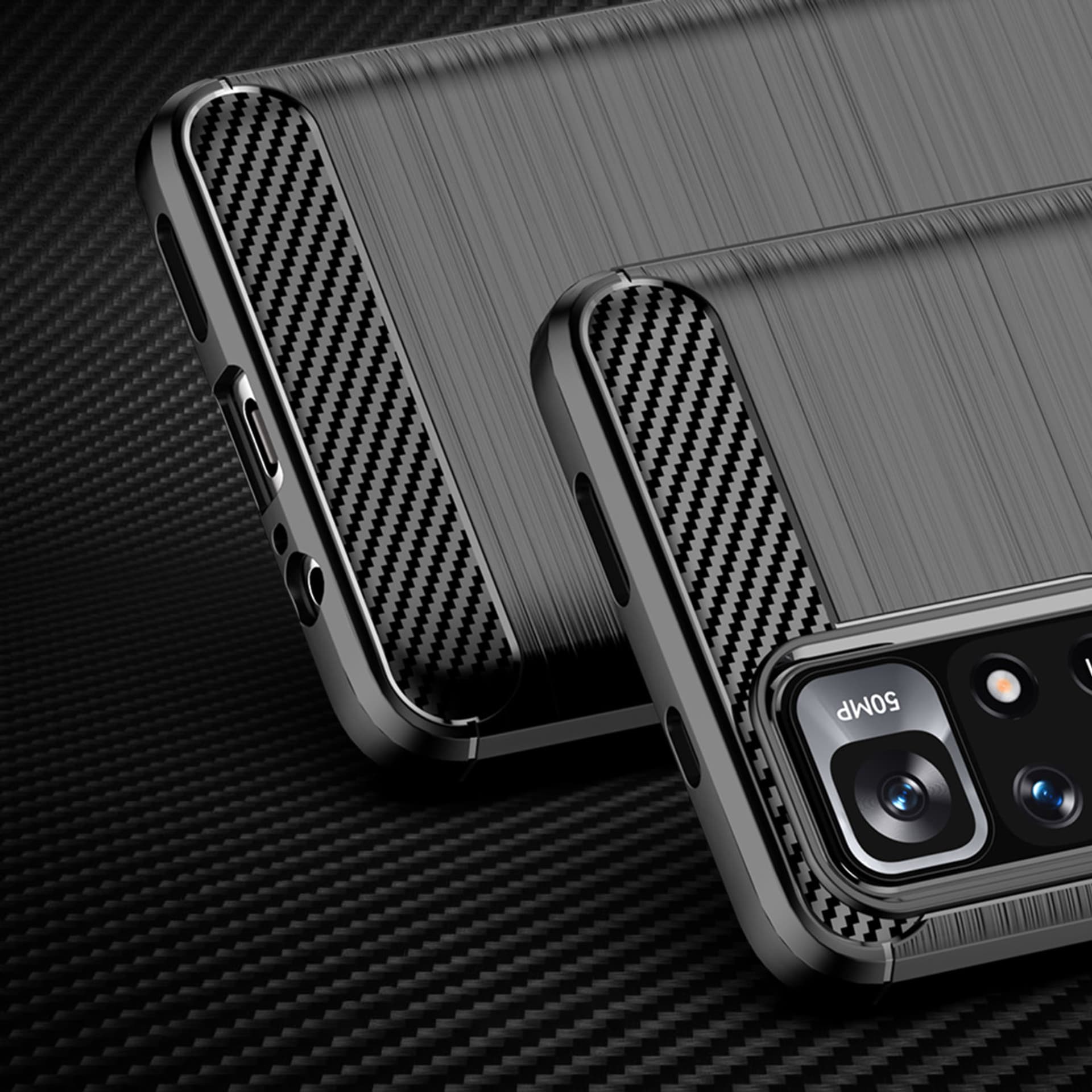 

Carbon Case elastyczne etui pokrowiec Xiaomi Redmi Note 11 czarny