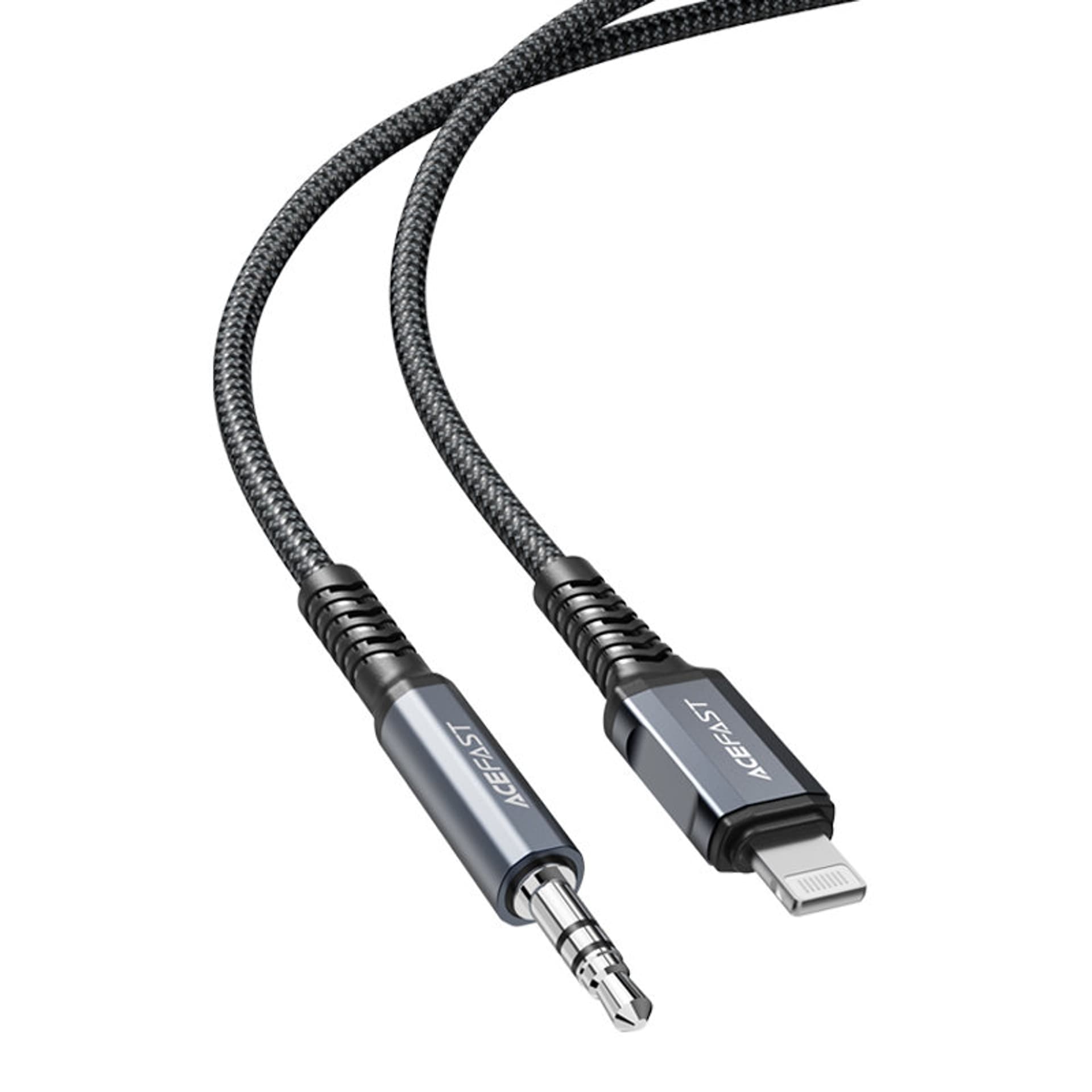 

Acefast kabel audio MFI Lightning - 3,5mm mini jack (męski) 1,2m, AUX szary (C1-06 deep space gray)