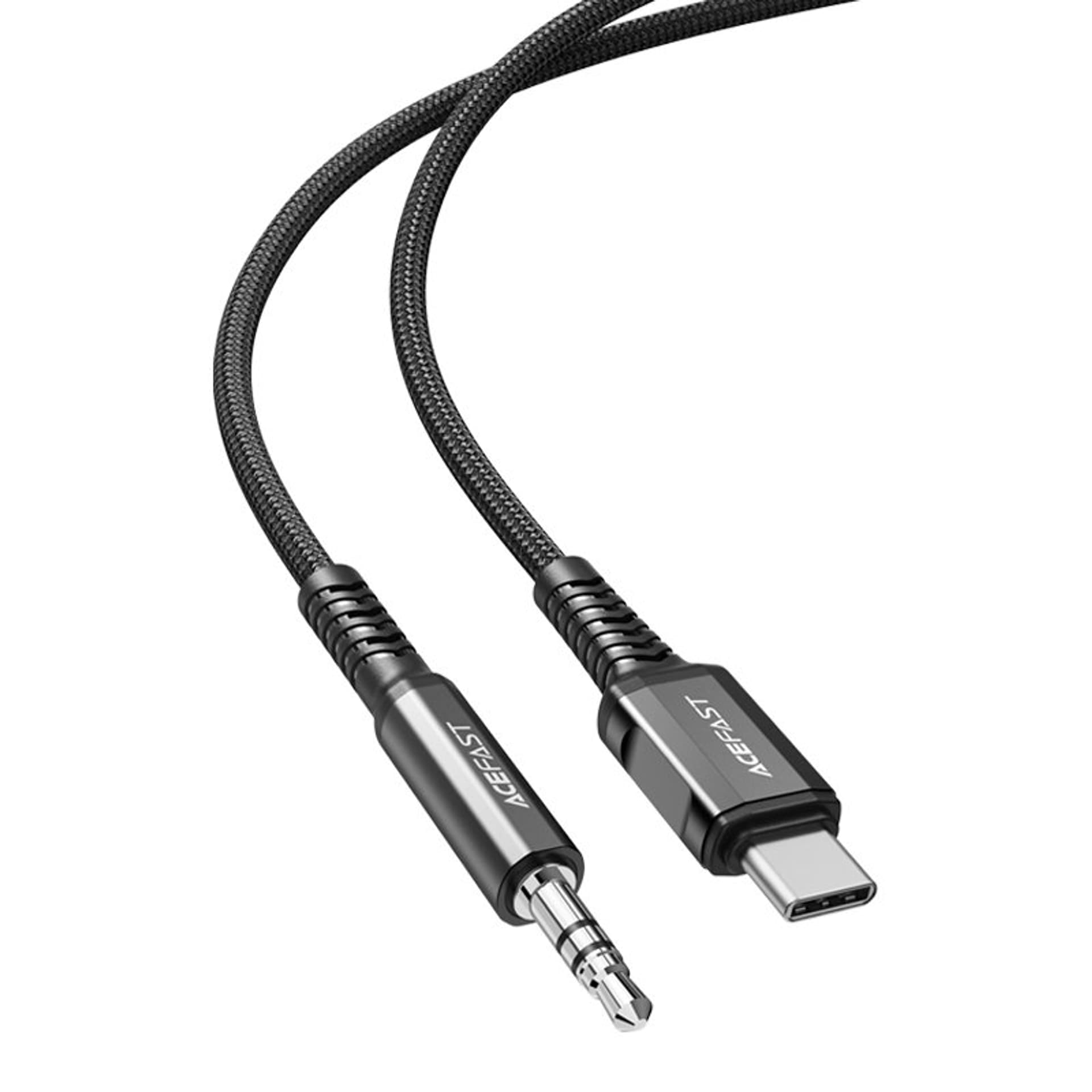 

Acefast kabel audio USB Typ C - 3,5mm mini jack (męski) 1,2m, AUX czarny (C1-08 black)