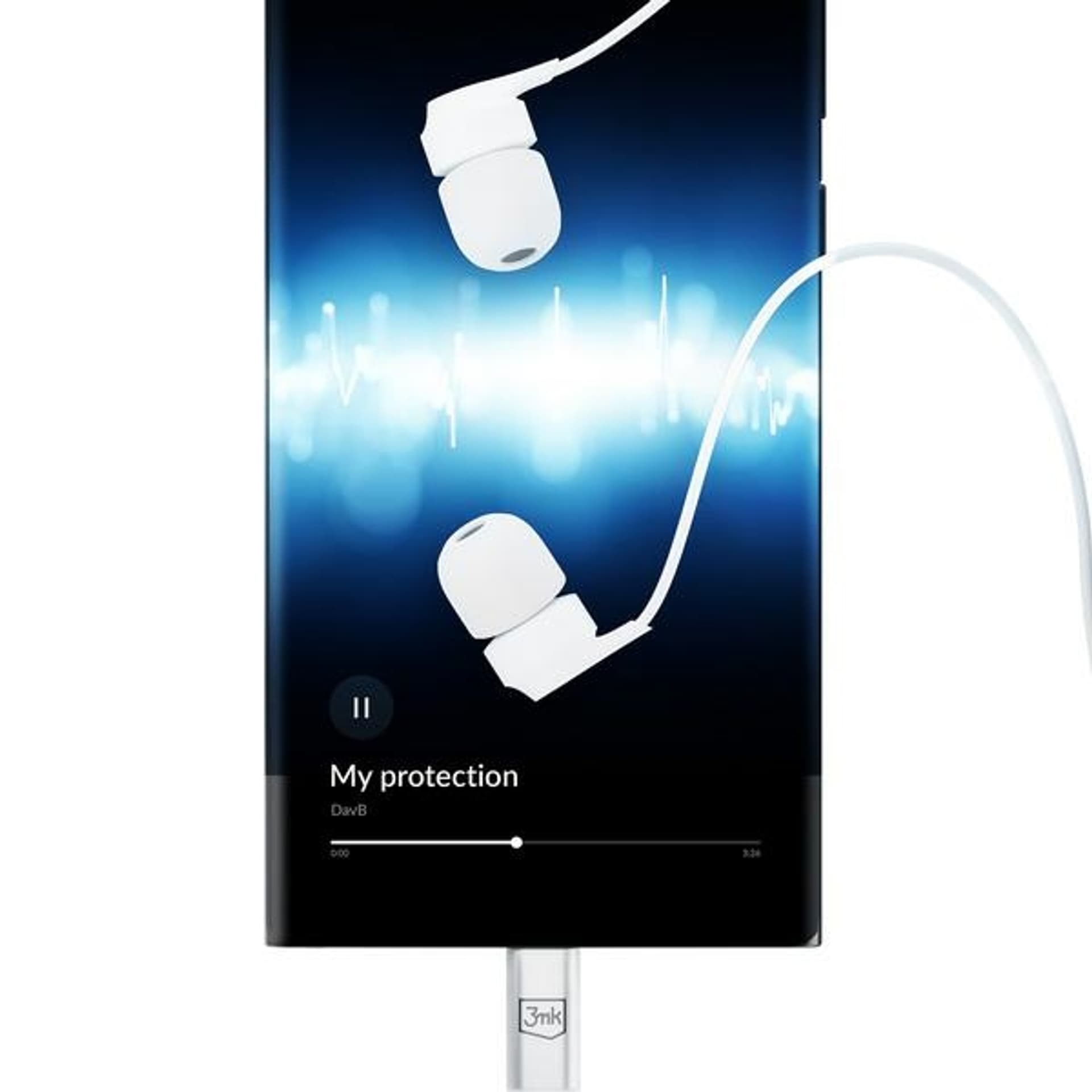 

3MK Wired Earphones USB-C słuchawki douszne biały/white USB-C