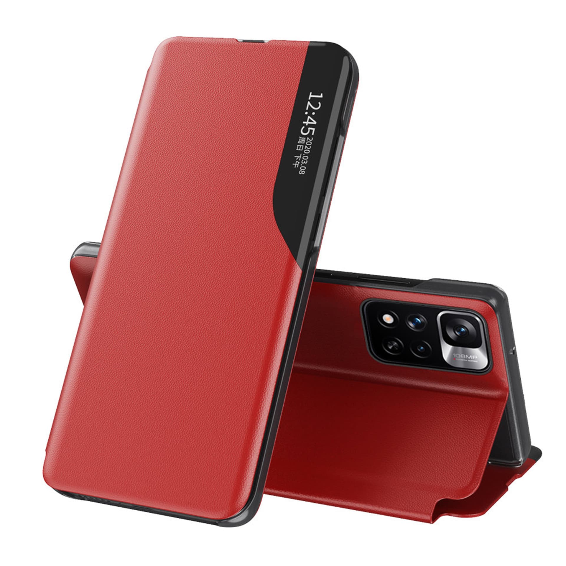 

Eco Leather View Case elegancki futerał etui z klapką i funkcją podstawki Xiaomi Redmi Note 11 Pro+ 5G (China) / 11 Pro 5G (China) / Mi11i HyperCharge / Poco X4 NFC 5G czerwony, China) / mi11i hypercharge / poco x4 nfc 5g czerwon