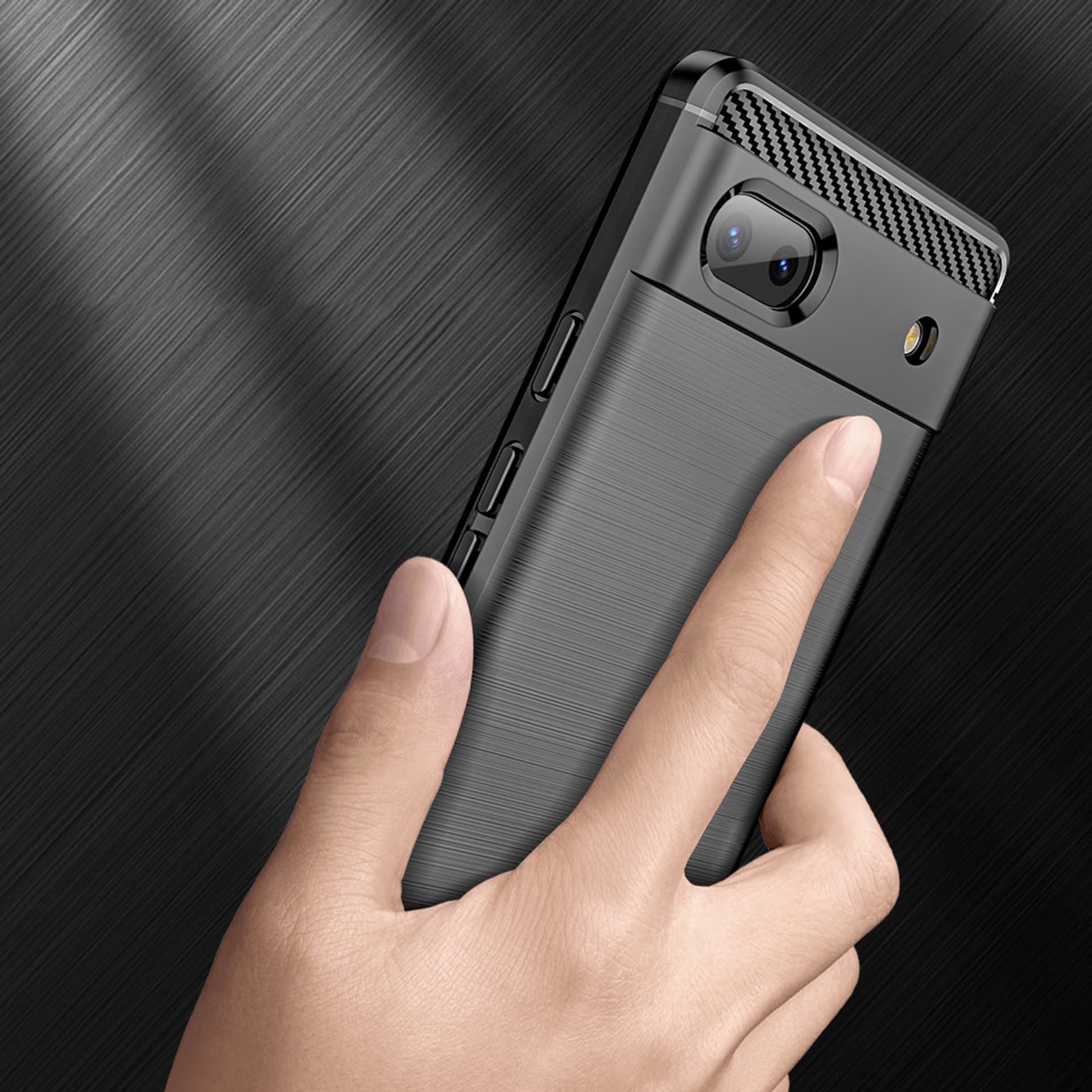 

Carbon Case elastyczne etui pokrowiec Google Pixel 6a czarny