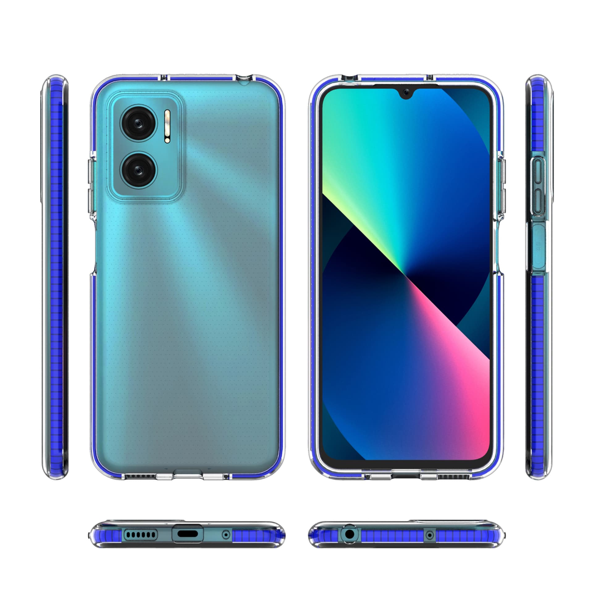 

Spring Case pokrowiec żelowe etui z kolorową ramką do Xiaomi Redmi 10 ciemnoniebieski