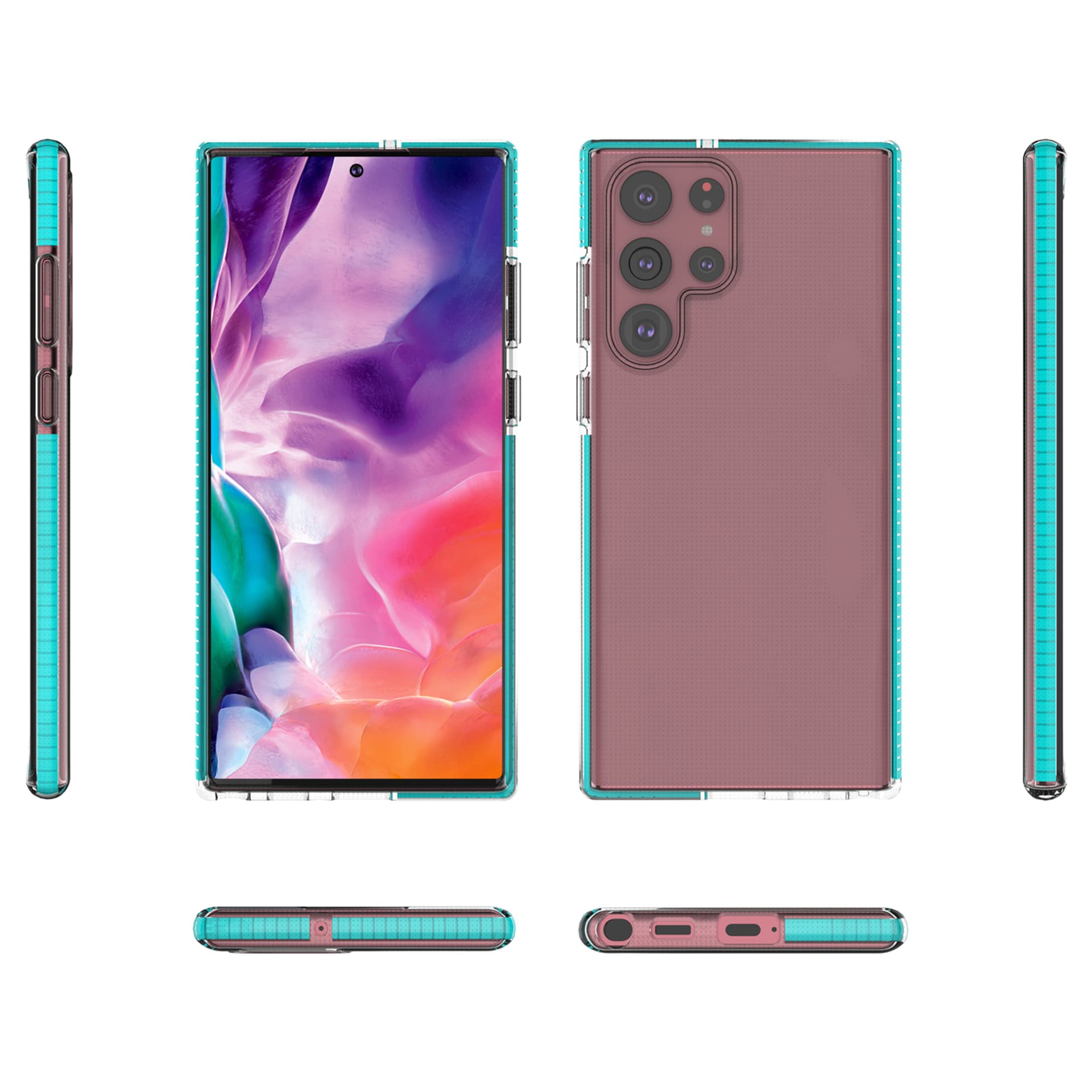 

Spring Case pokrowiec żelowe etui z kolorową ramką do Samsung Galaxy S22 Ultra ciemnoniebieski