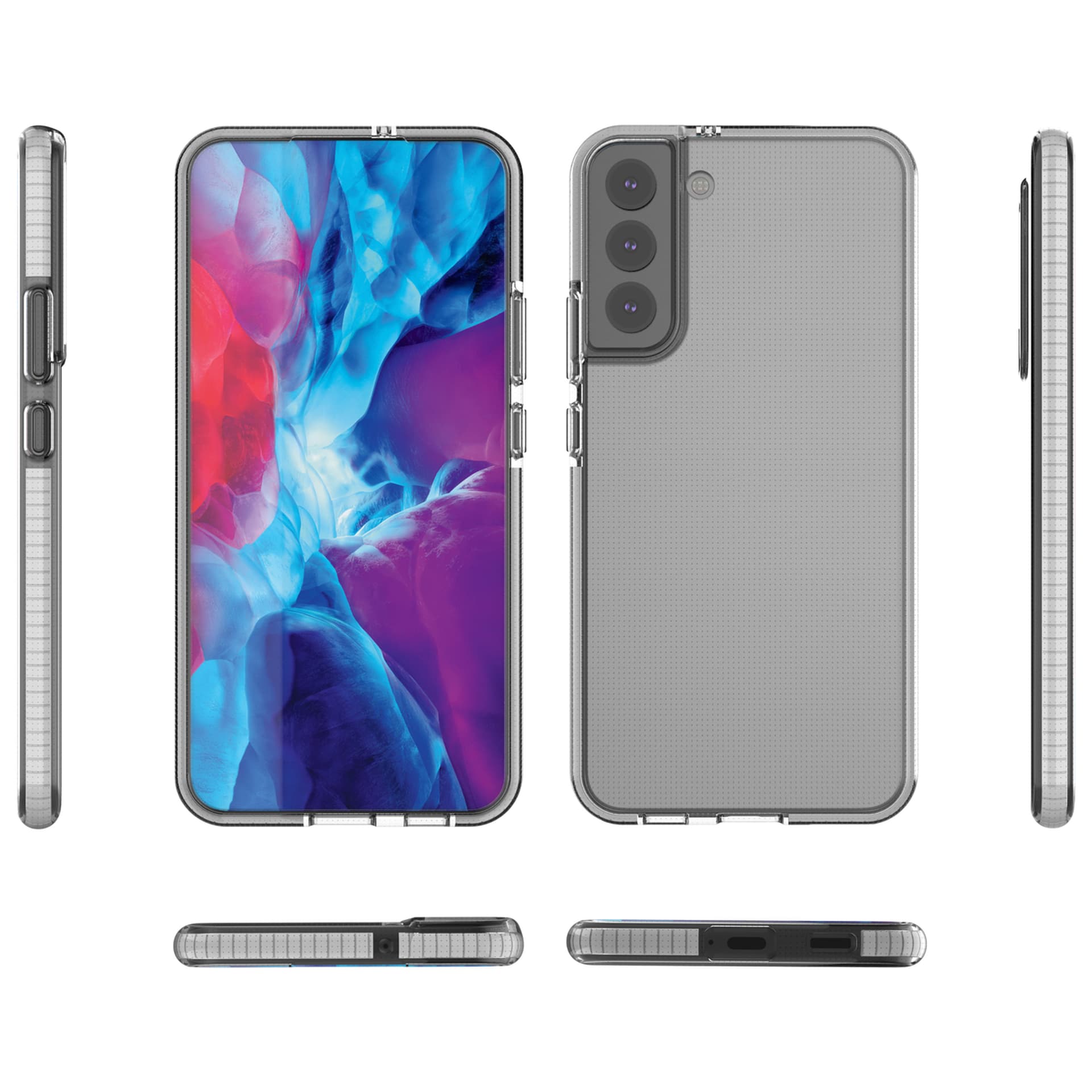 

Spring Case pokrowiec żelowe etui z kolorową ramką do Samsung Galaxy S22+ (S22 Plus) czarny, S22 plus) czarn
