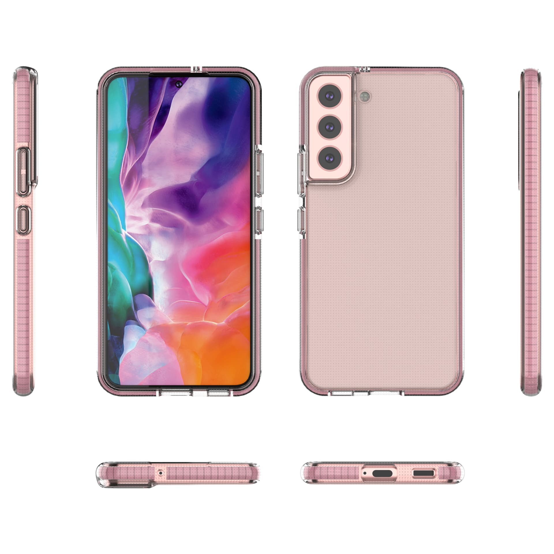 

Spring Case pokrowiec żelowe etui z kolorową ramką do Samsung Galaxy S22 czarny