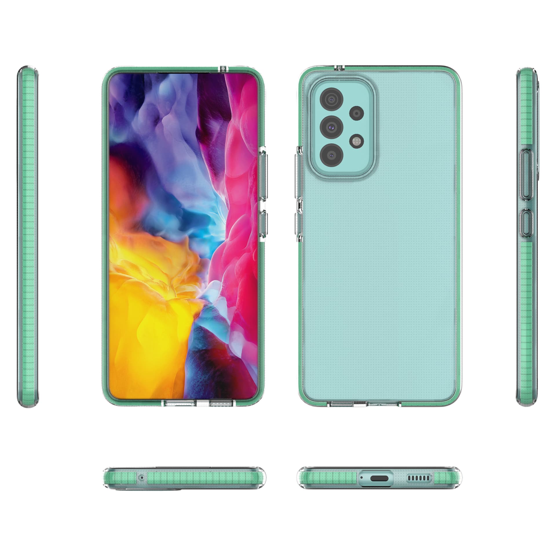 

Spring Case pokrowiec żelowe etui z kolorową ramką do Samsung Galaxy A73 jasnoróżowy