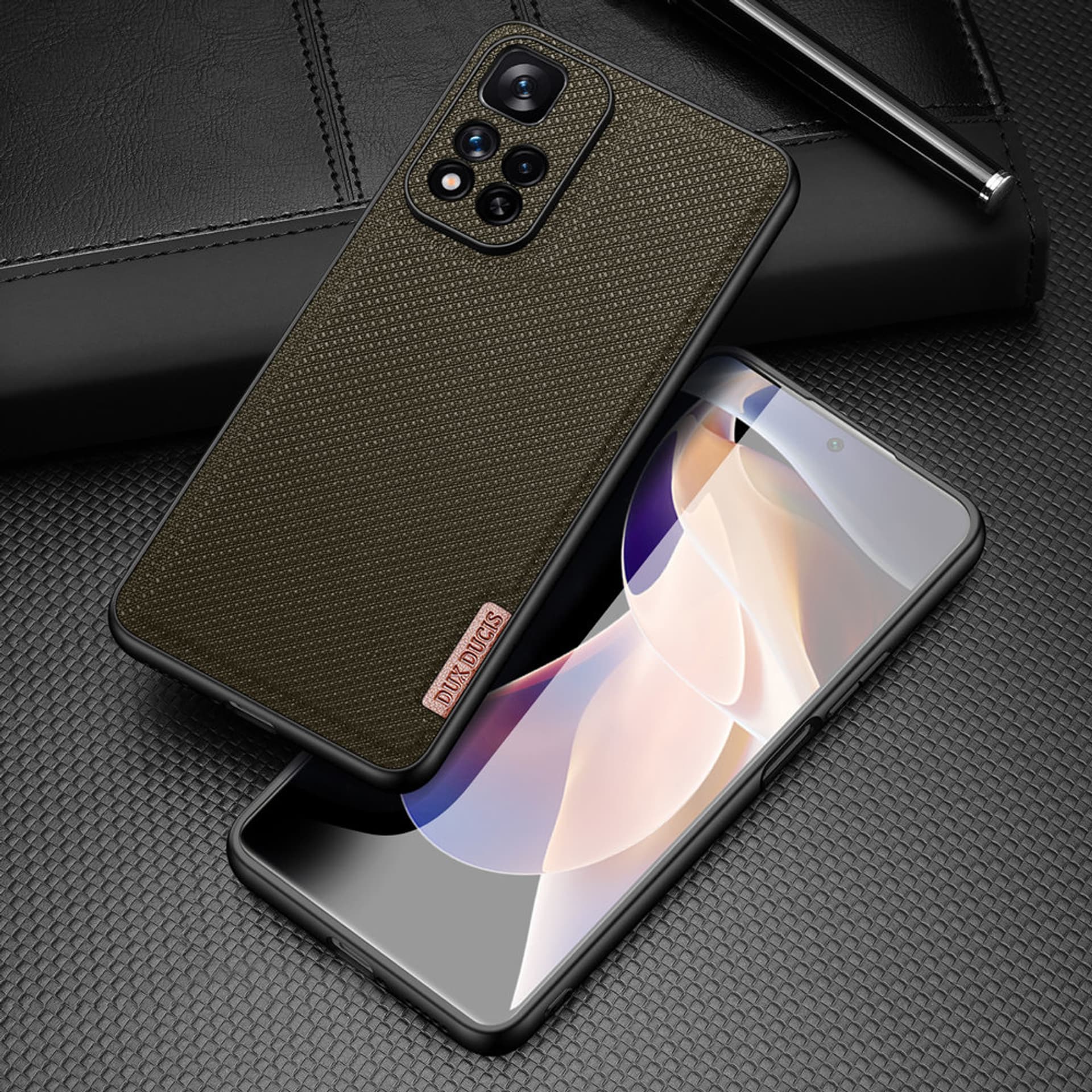 

Dux Ducis Fino etui pokrowiec pokryty nylonowym materiałem Xiaomi Redmi Note 11 Pro+ 5G (China) / 11 Pro 5G (China) / Mi11i HyperCharge / Poco X4 NFC 5G zielony, China) / mi11i hypercharge / poco x4 nfc 5g zielon