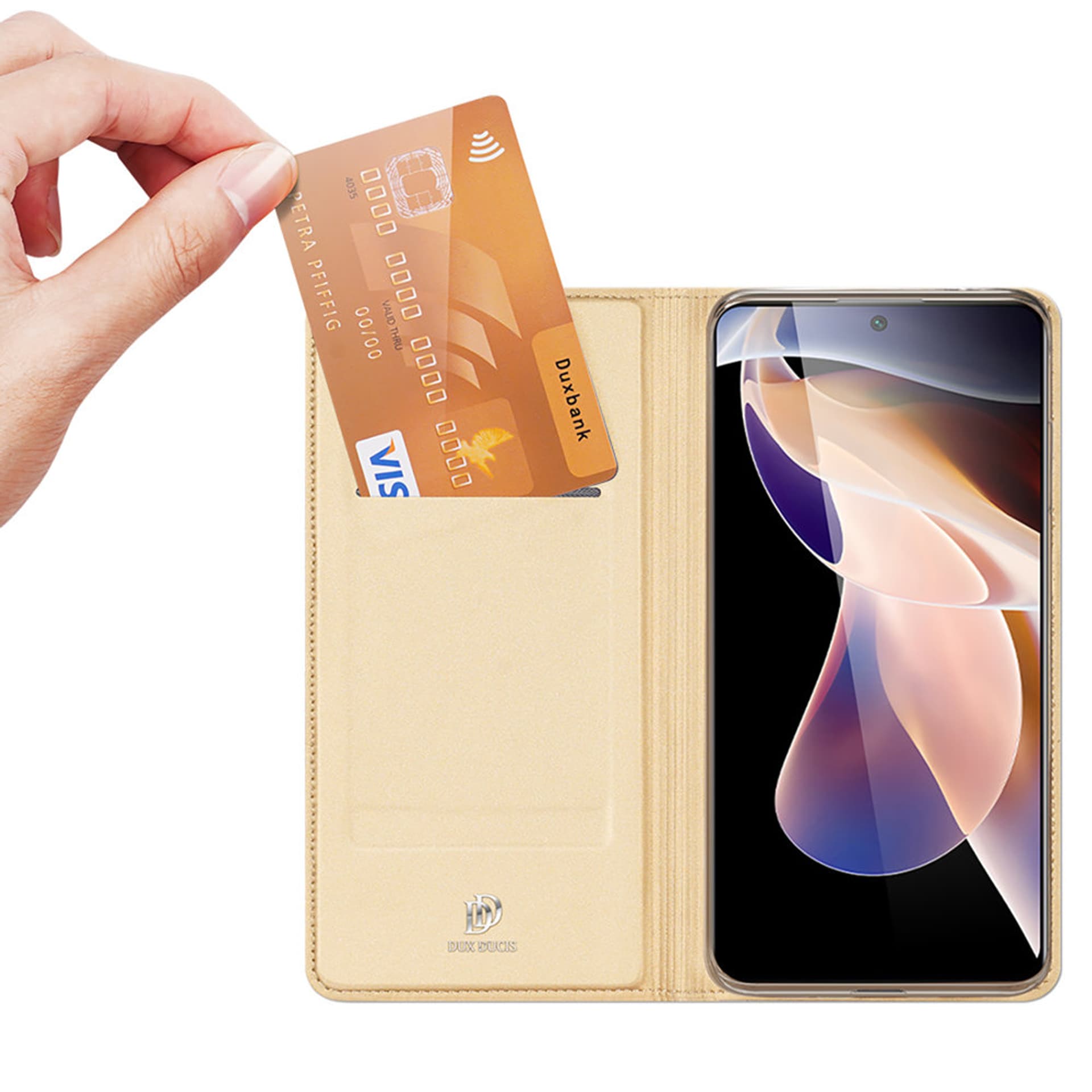 

Dux Ducis Skin Pro kabura etui pokrowiec z klapką Xiaomi Redmi Note 11 Pro+ 5G (China) / 11 Pro 5G (China) / Mi11i HyperCharge / POCO X4 NFC złoty, China) / mi11i hypercharge / poco x4 nfc złot