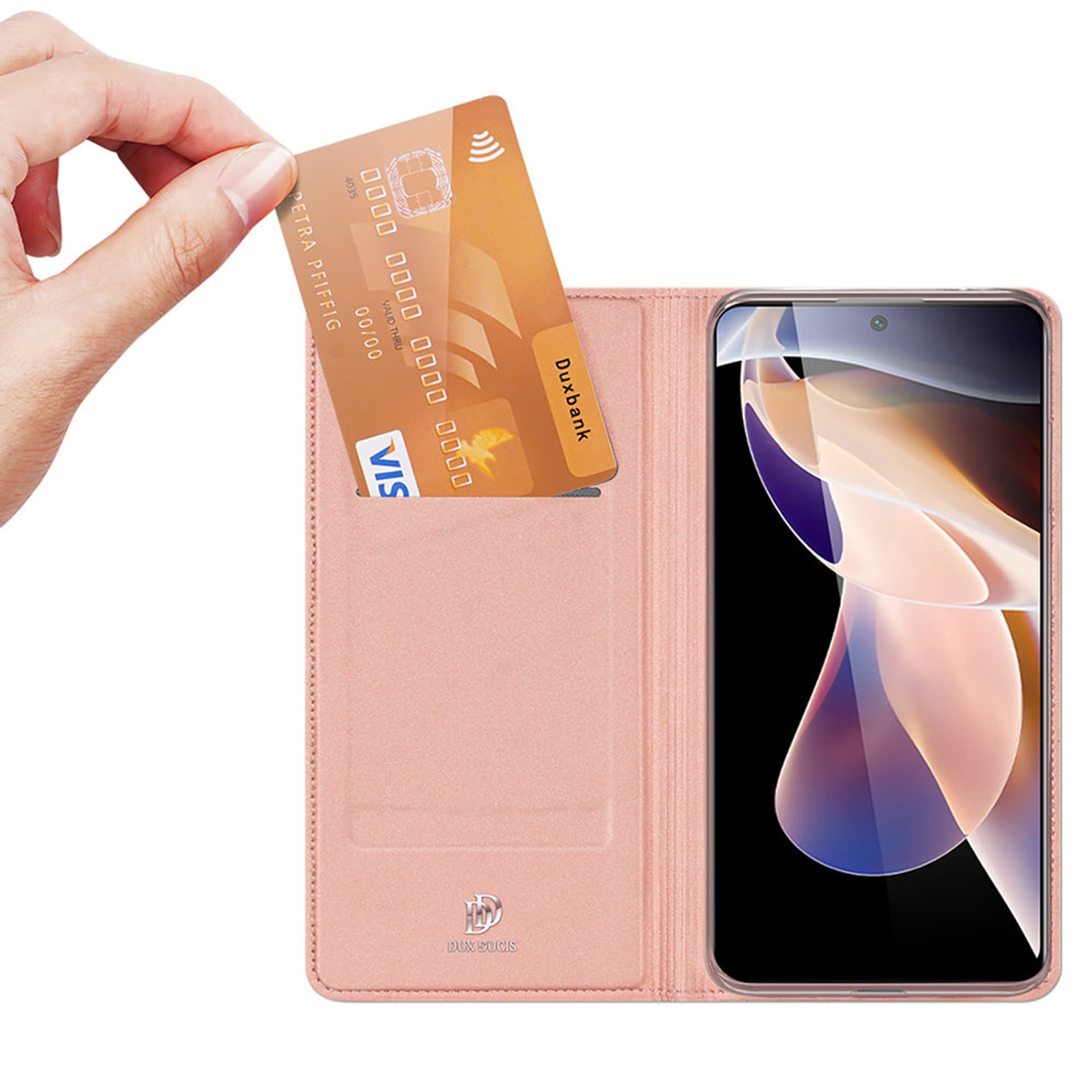 

Dux Ducis Skin Pro kabura etui pokrowiec z klapką Poco M4 Pro 5G różowy