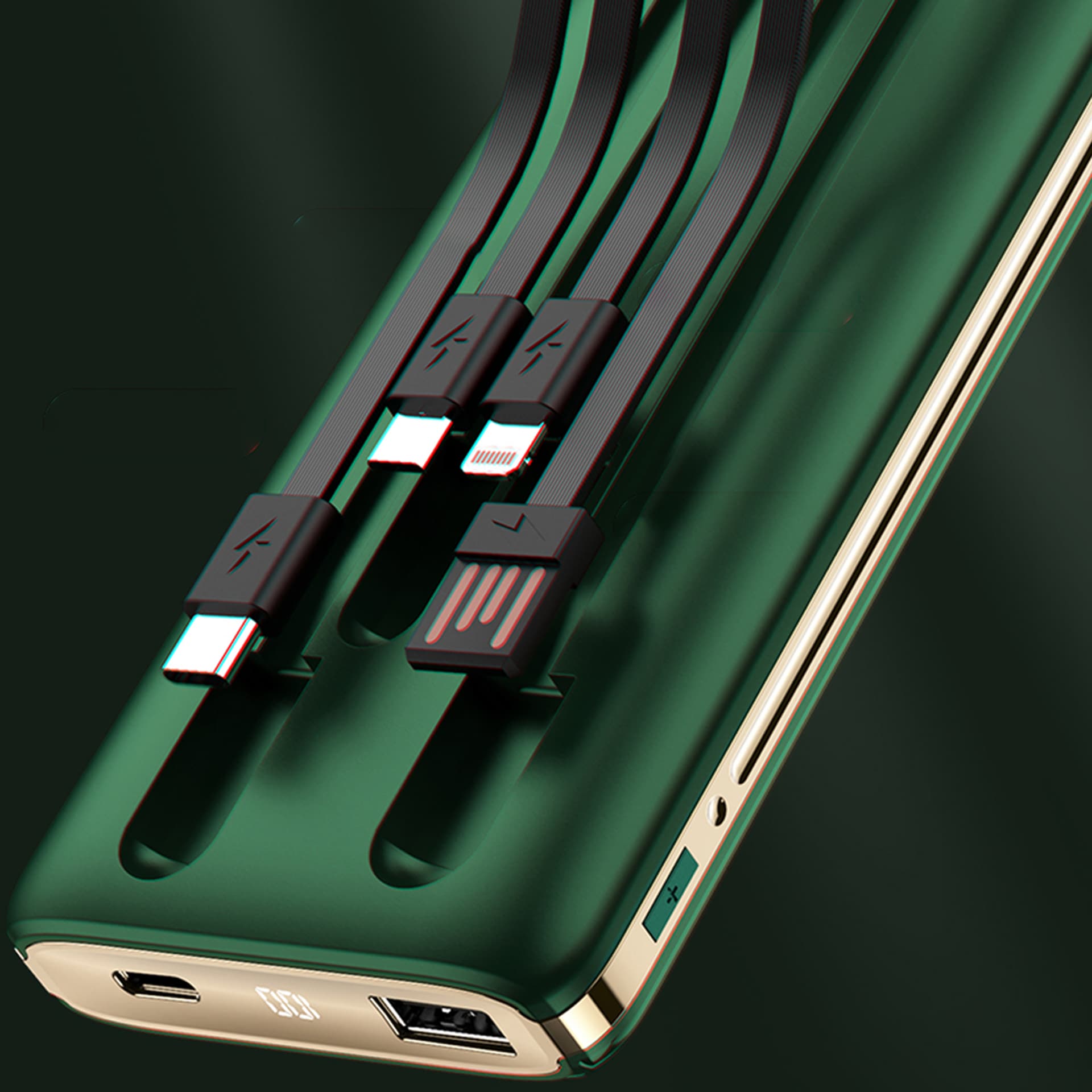 

Dudao K4Pro powerbank z wbudowanymi kablami 10000mAh wyświetlacz LED zielony