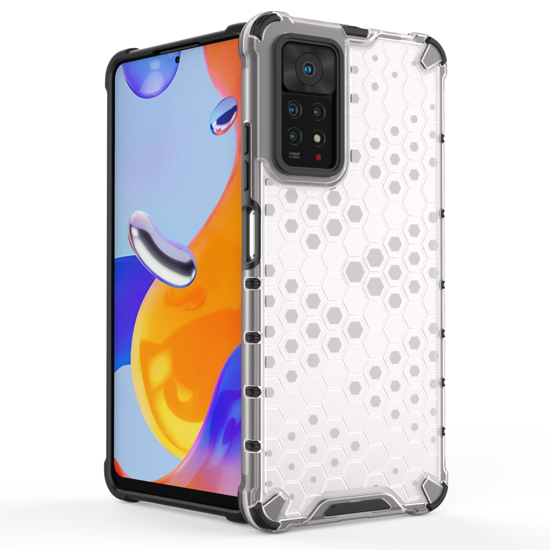 

Honeycomb etui pancerny pokrowiec z żelową ramką Xiaomi Redmi Note 11 Pro+ / 11 Pro przezroczysty