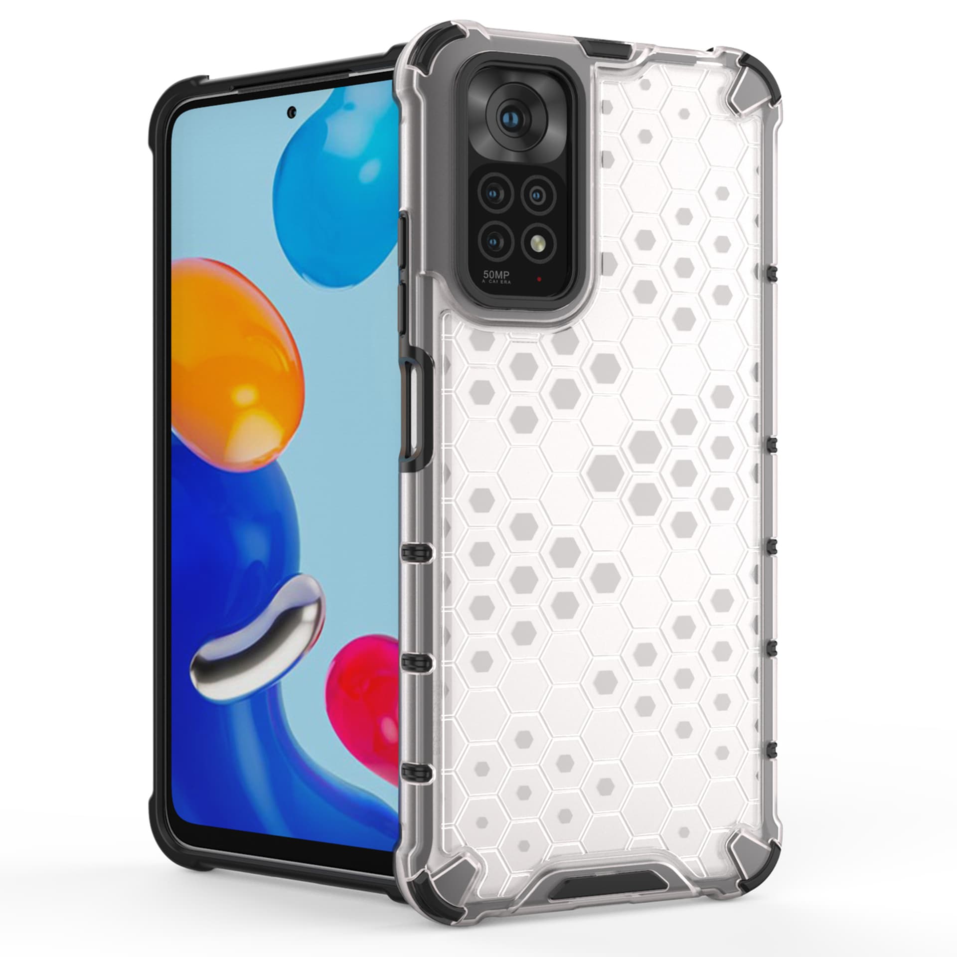 

Honeycomb etui pancerny pokrowiec z żelową ramką Xiaomi Redmi Note 11S / Note 11 czarny
