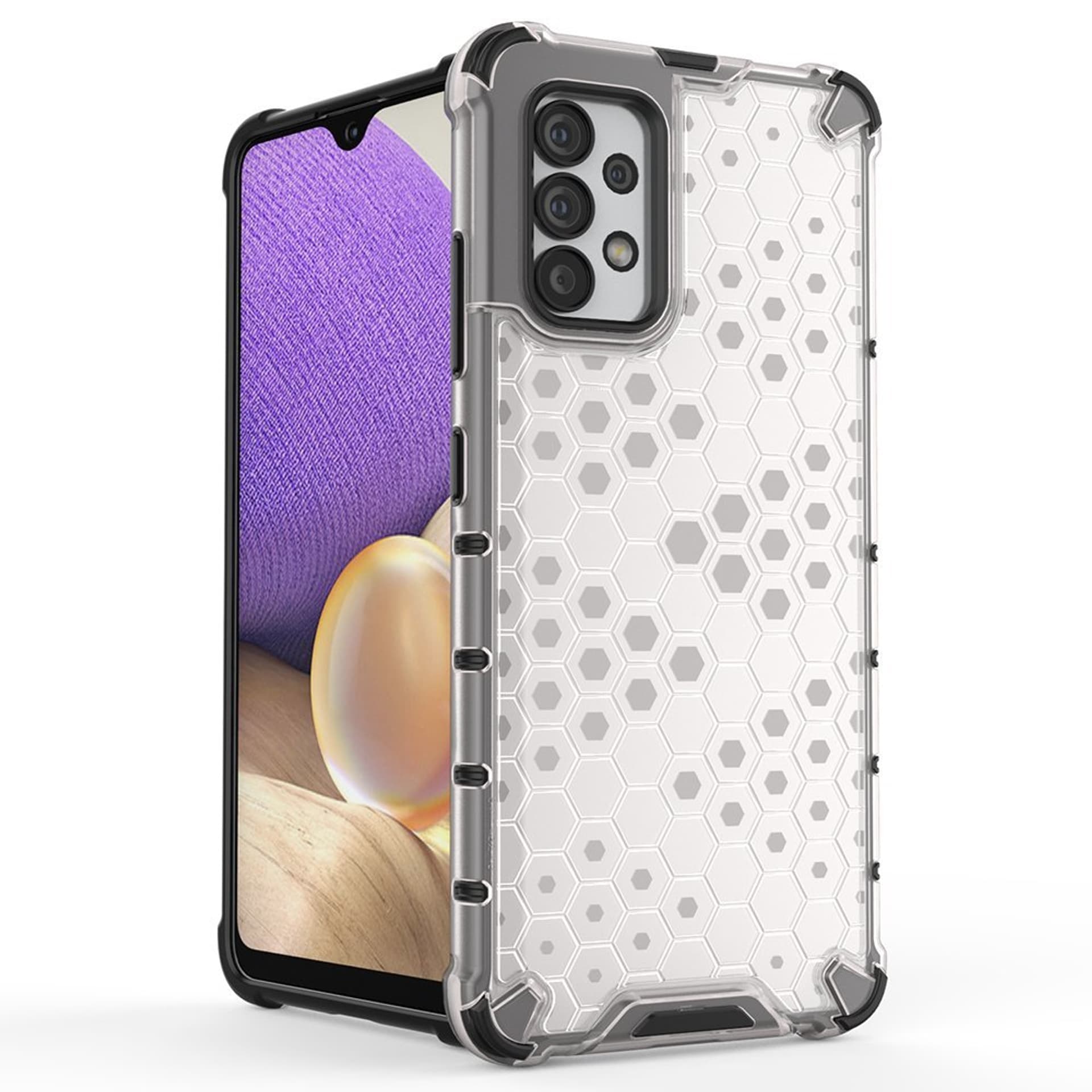 

Honeycomb etui pancerny pokrowiec z żelową ramką Samsung Galaxy A03s (166,5) przezroczysty, 166.5) przezroczyst