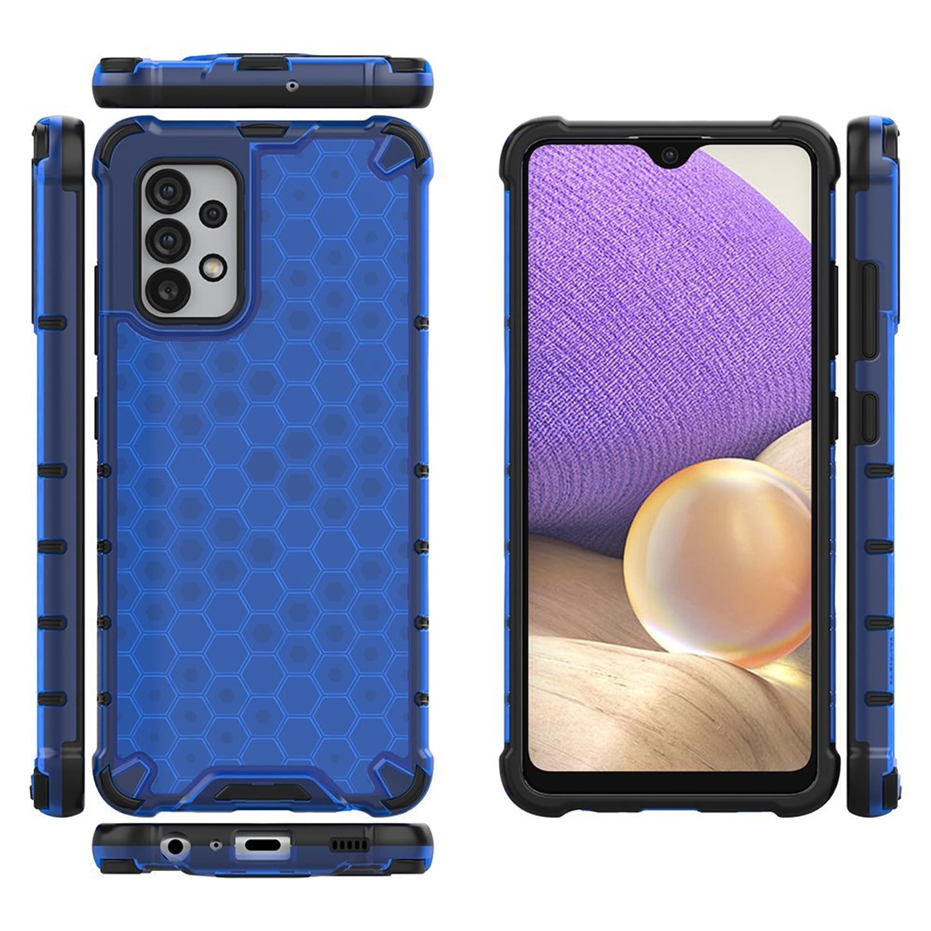 

Honeycomb etui pancerny pokrowiec z żelową ramką Samsung Galaxy A03s (166,5) niebieski, 166.5) niebiesk