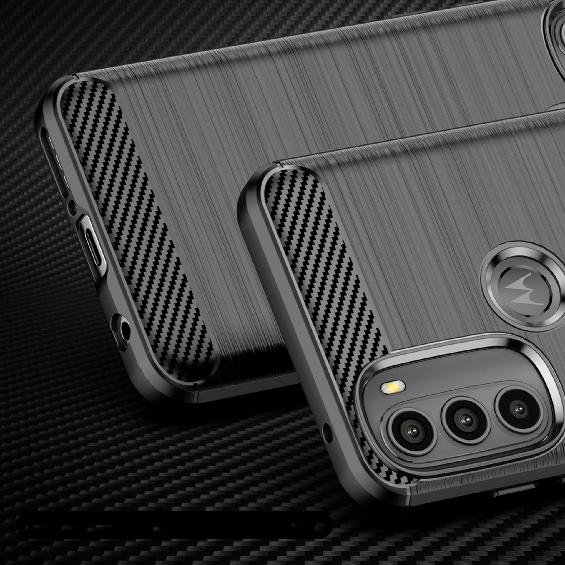 

Carbon Case elastyczne etui pokrowiec Motorola Moto G71 5G czarny