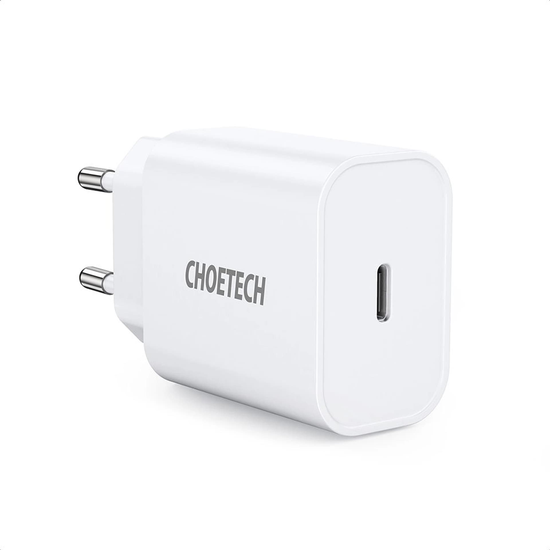 

Choetech zestaw 2 x ładowarka sieciowa zasilacz EU do szybkiego ładowania USB Typ C Power Delivery 20W 3A biały (PD5005-EU)