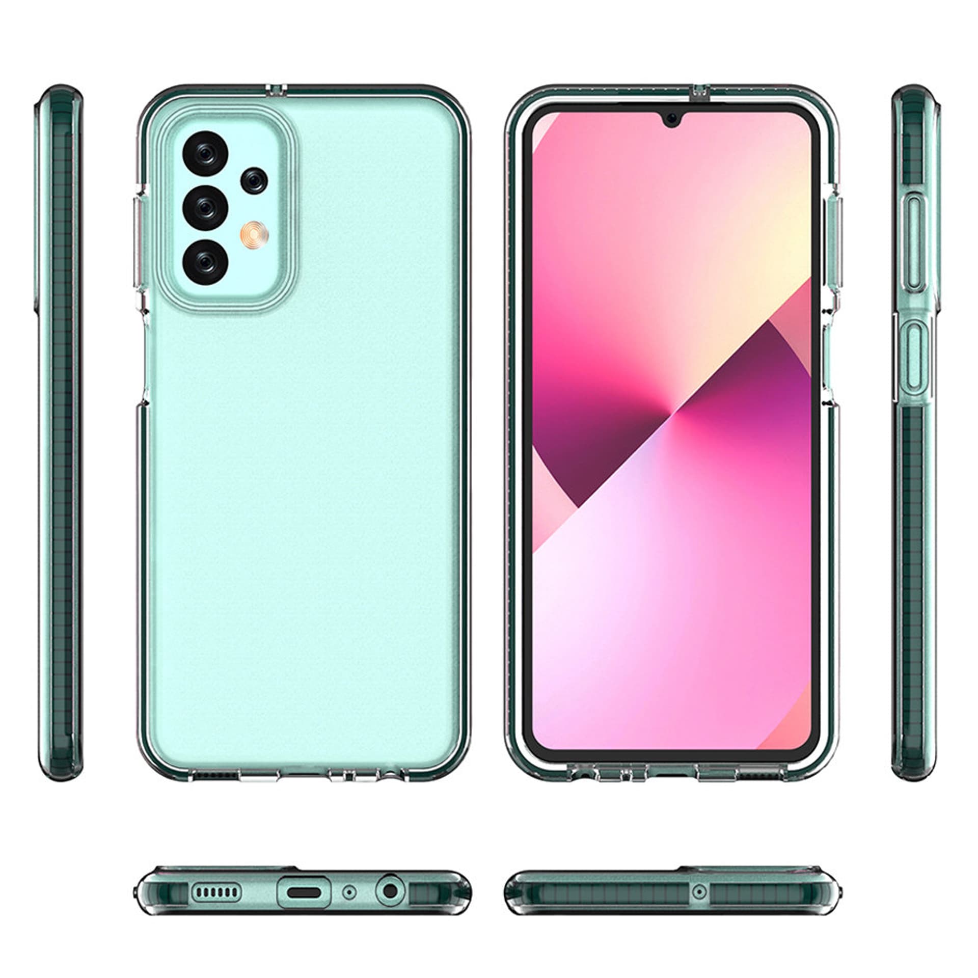 

Spring Case etui Samsung Galaxy A23 silikonowy pokrowiec z ramką jasnoróżowe