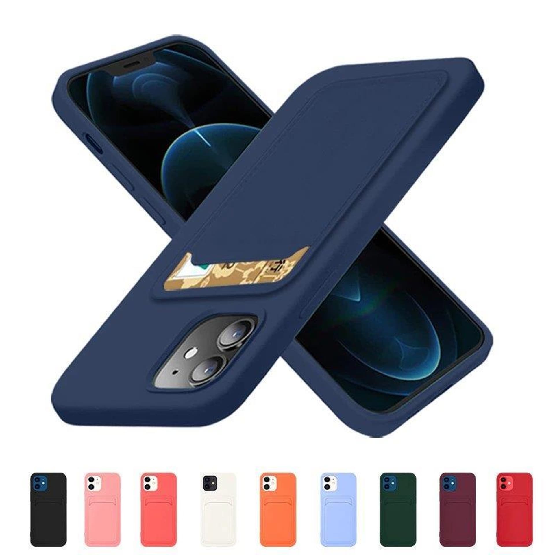 

Card Case silikonowe etui portfel z kieszonką na kartę dokumenty do Samsung Galaxy S22 Ultra czarny