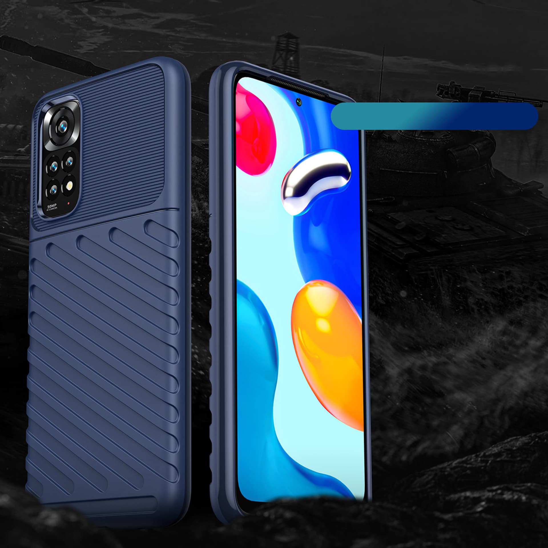 

Thunder Case elastyczne pancerne etui pokrowiec Xiaomi Redmi Note 11S / Note 11 niebieski