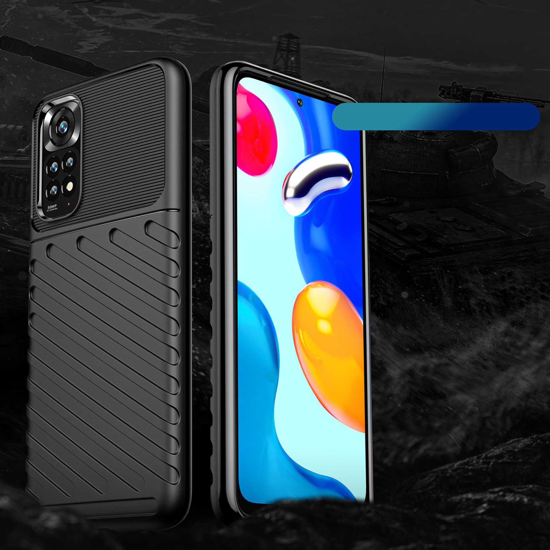 

Thunder Case elastyczne pancerne etui pokrowiec Xiaomi Redmi Note 11S / Note 11 czarny