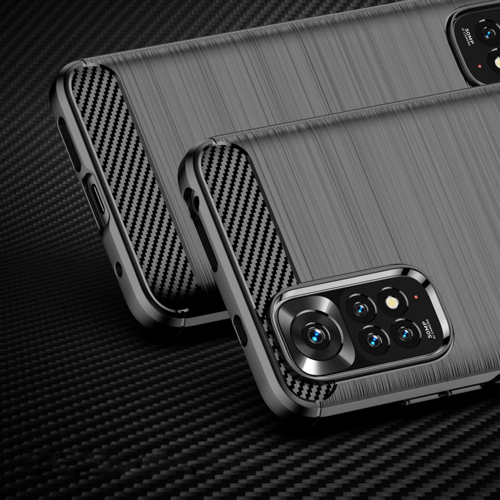 

Carbon Case elastyczne etui pokrowiec Xiaomi Redmi Note 11S / Note 11 czarny