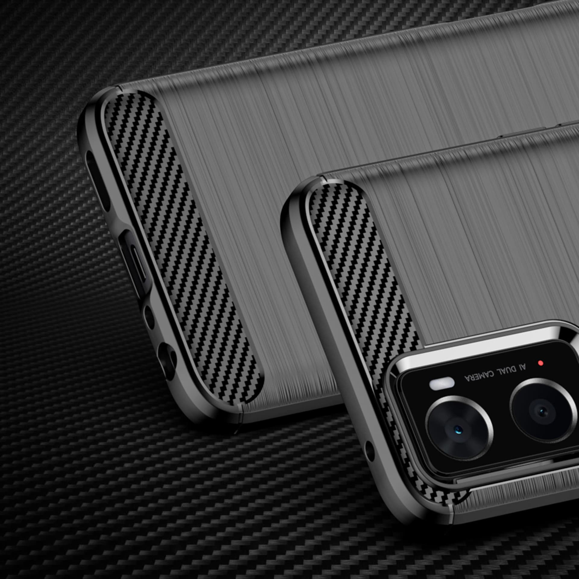 

Carbon Case elastyczne etui pokrowiec Oppo A76 / Oppo A36 / Realme 9i czarny