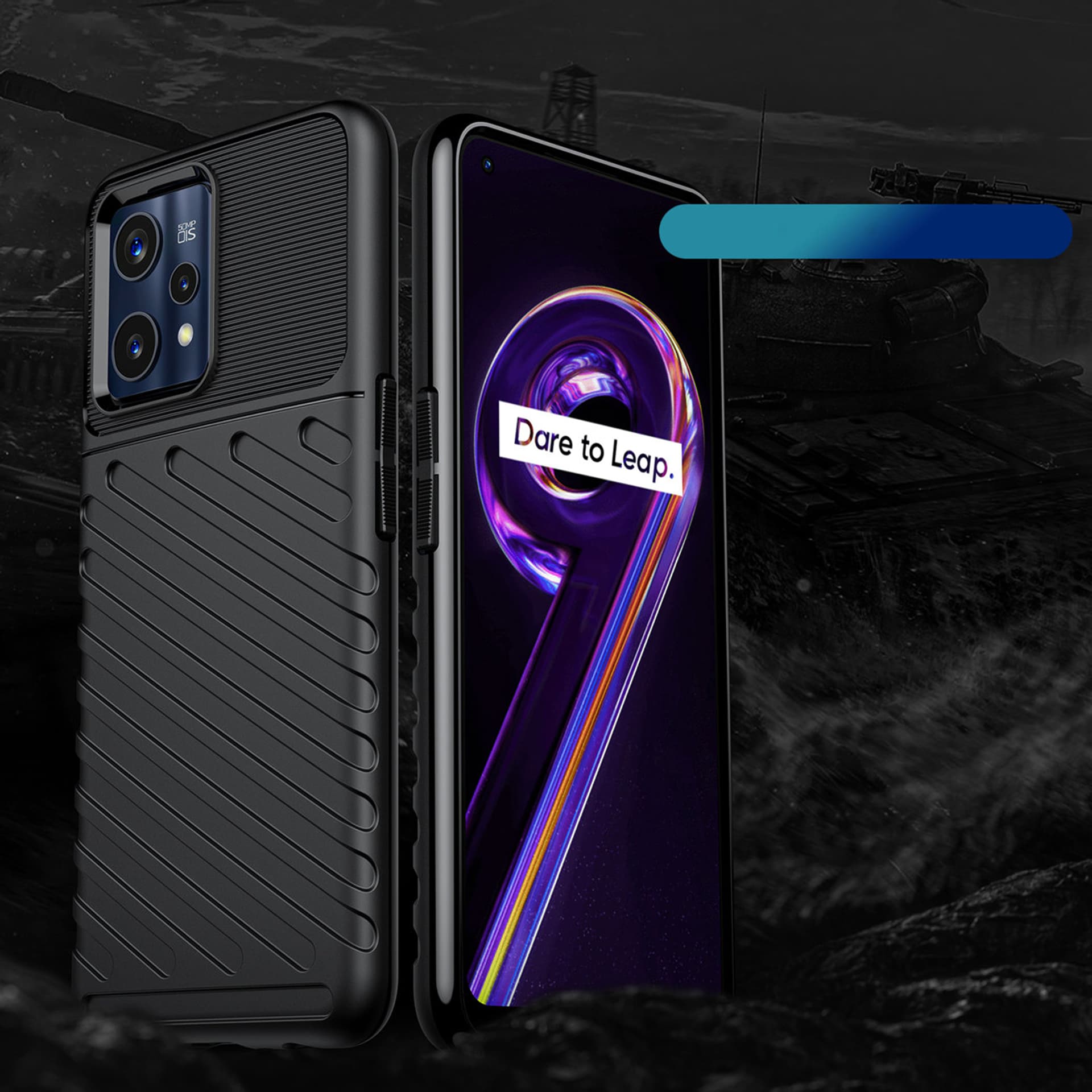

Thunder Case elastyczne pancerne etui pokrowiec Realme 9 Pro + (9 Pro Plus) czarny, 9 pro plus) czarn