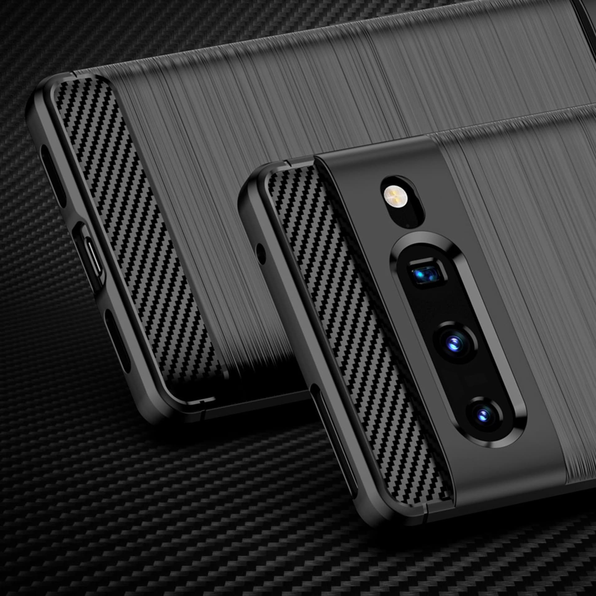 

Carbon Case elastyczne etui pokrowiec Google Pixel 7 Pro czarny