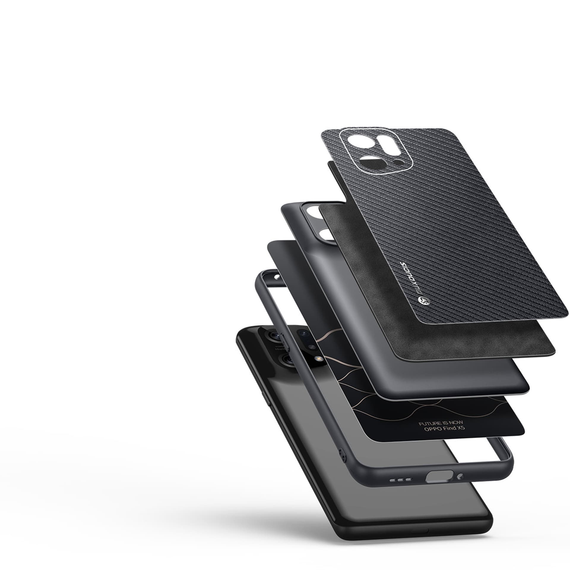 

Dux Ducis Fino etui pokrowiec pokryty nylonowym materiałem Oppo Find X5 czarny