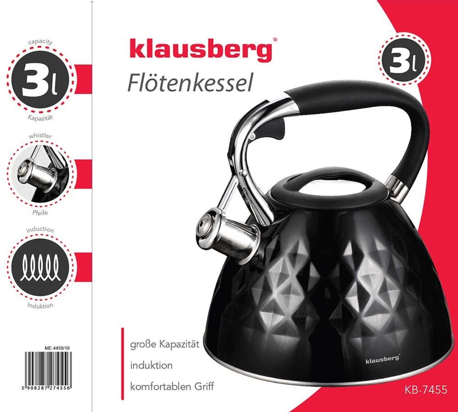 

CZAJNIK Z GWIZDKIEM KLAUSBERG 3L KB-7455