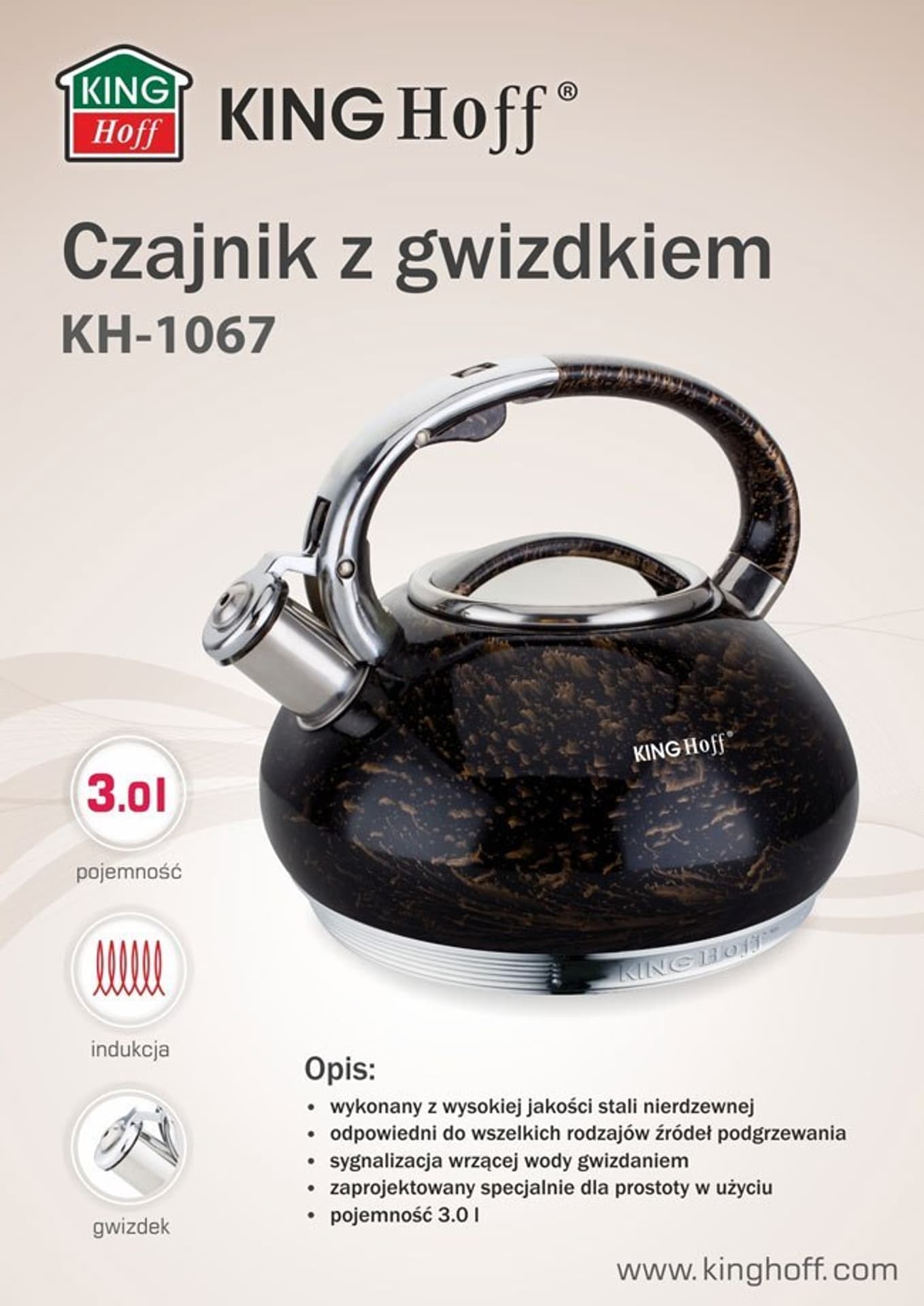

CZAJNIKZ GWIZDKIEM Z LINII GOLD 3,0L KH-1067