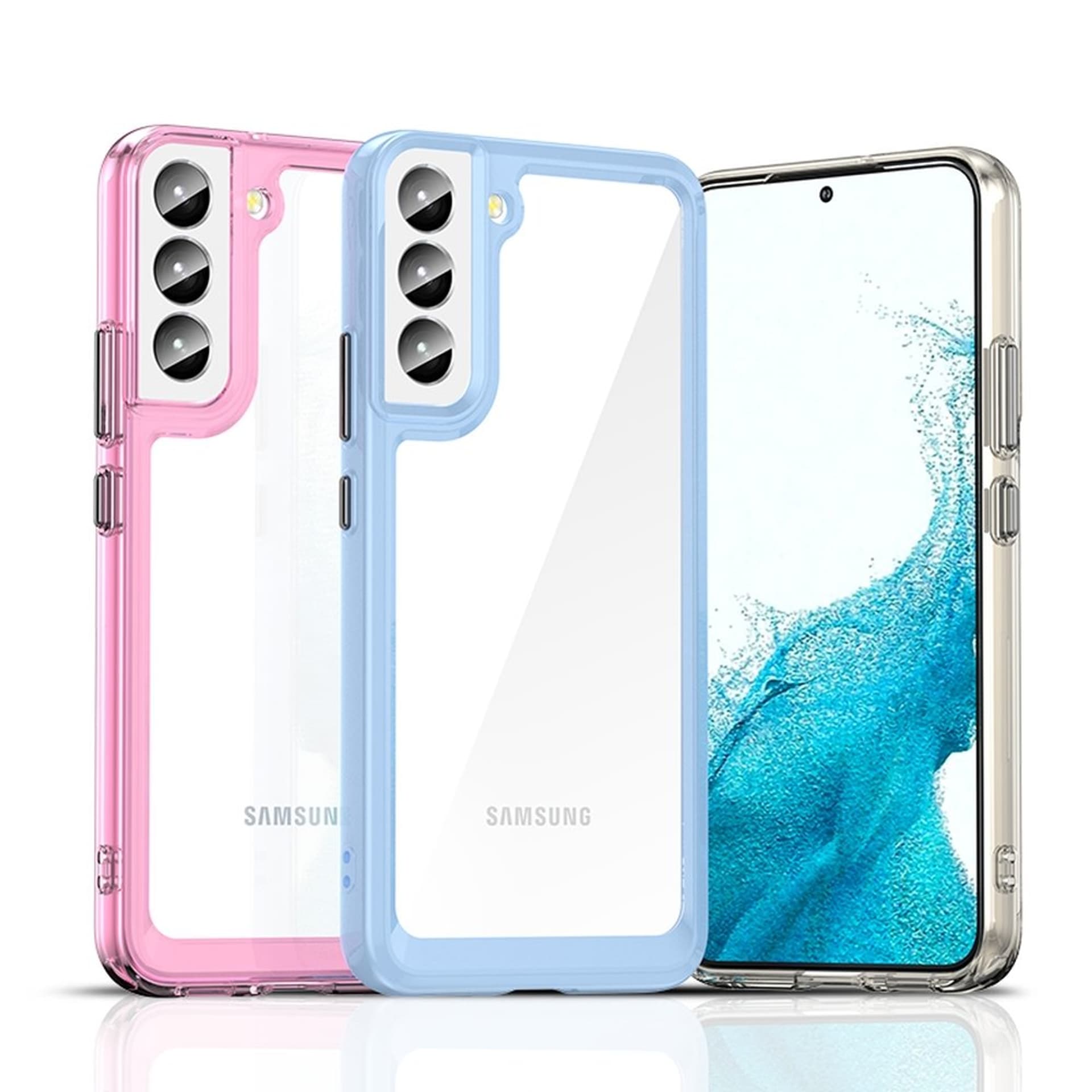 

Outer Space Case etui do Samsung Galaxy S22+ (S22 Plus) sztywny pokrowiec z żelową ramką przezroczysty, S22 plus) sztywny pokrowiec z żelową ramką przezroczyst