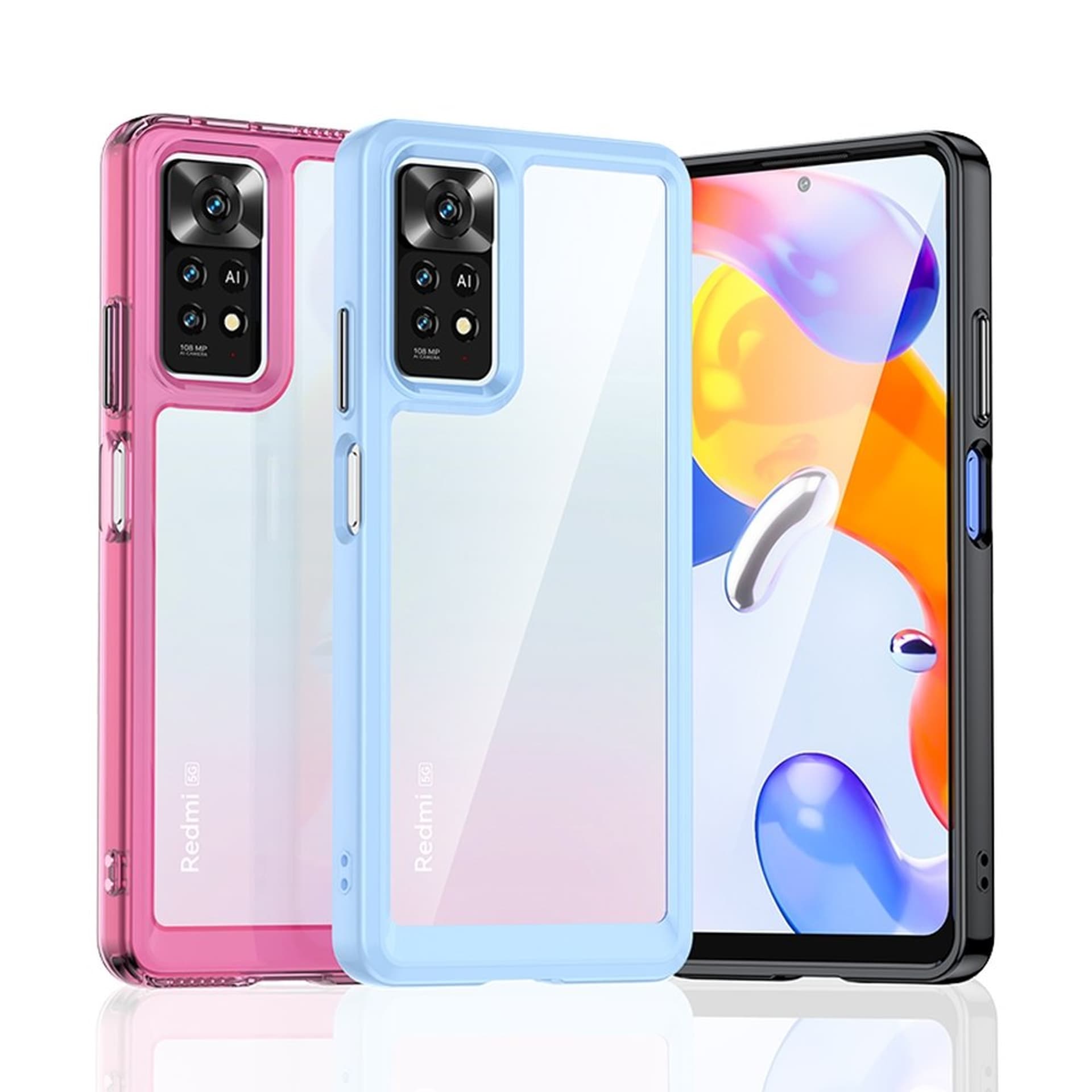 

Outer Space Case etui do Xiaomi Redmi Note 11 Pro sztywny pokrowiec z żelową ramką różowy