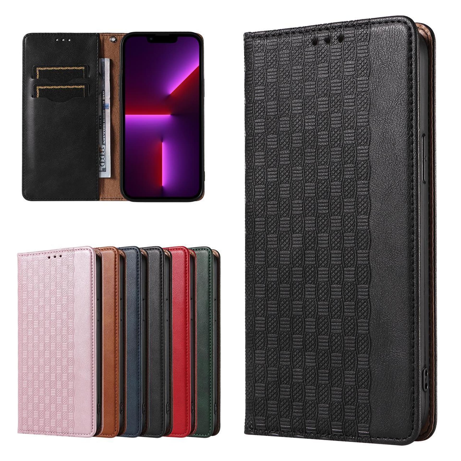 

Magnet Strap Case etui iPhone 14 Pro pokrowiec z klapką portfel mini smycz podstawka czarne