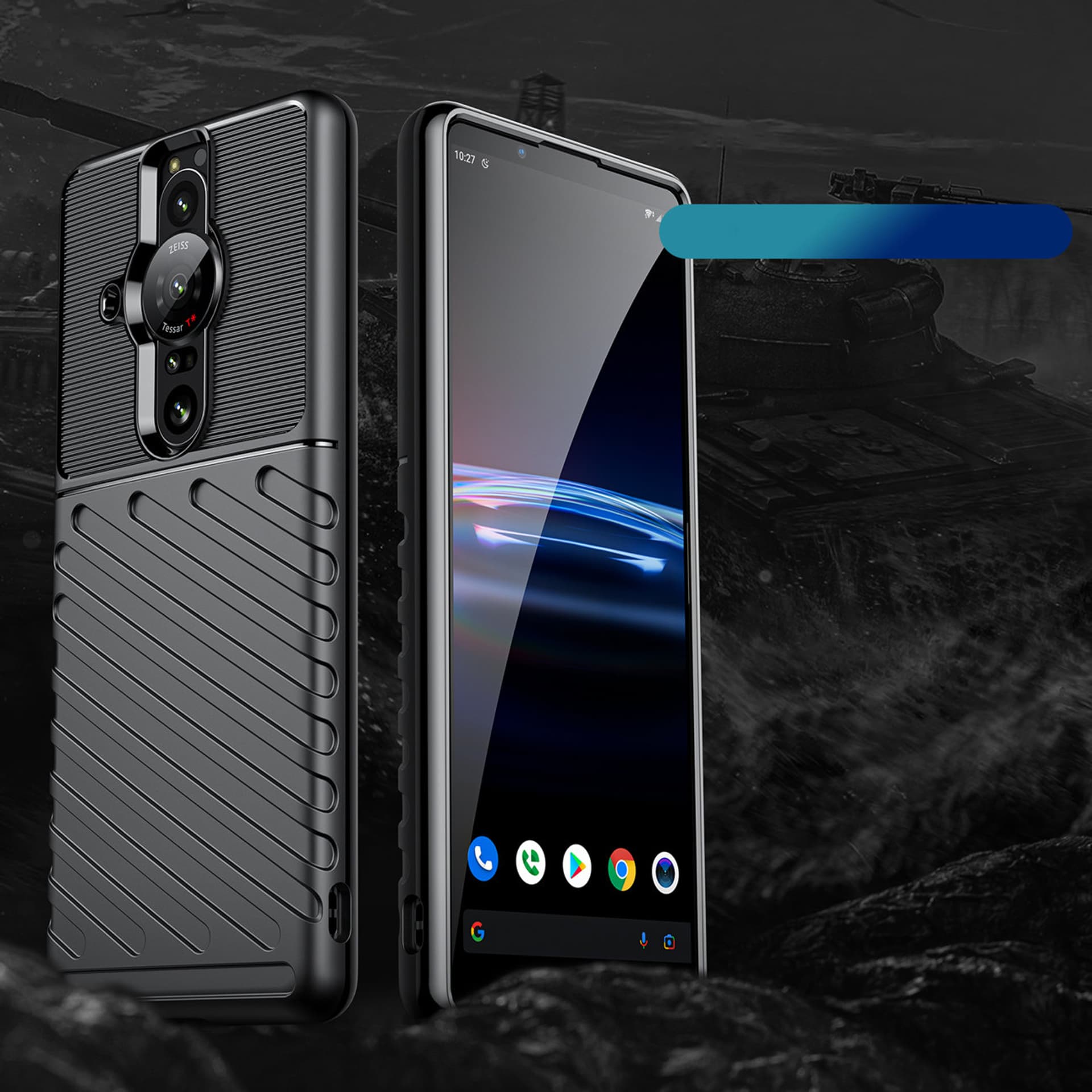 

Thunder Case elastyczne pancerne etui pokrowiec Sony Xperia Pro-I czarny