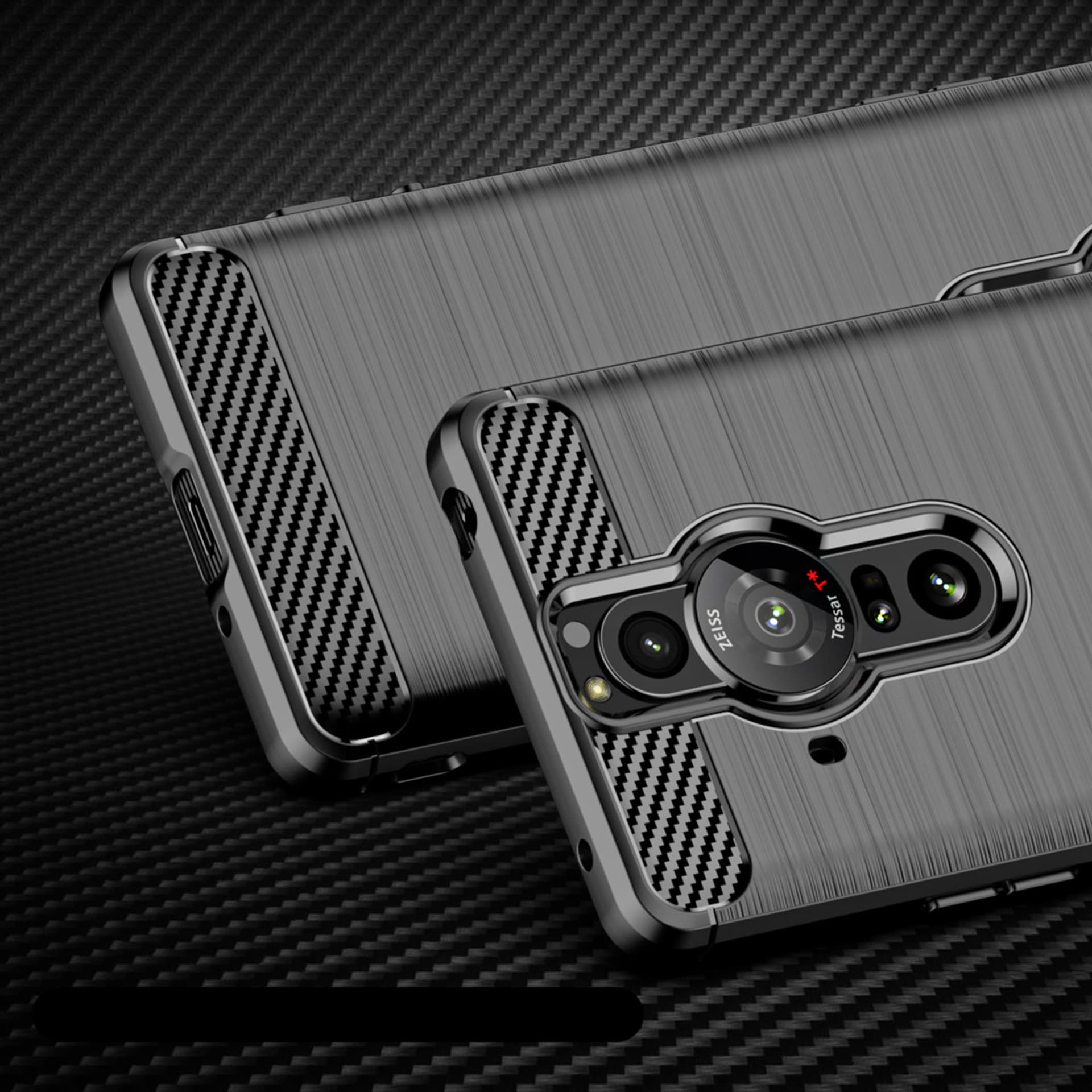

Carbon Case elastyczne etui pokrowiec Sony Xperia Pro-I czarny