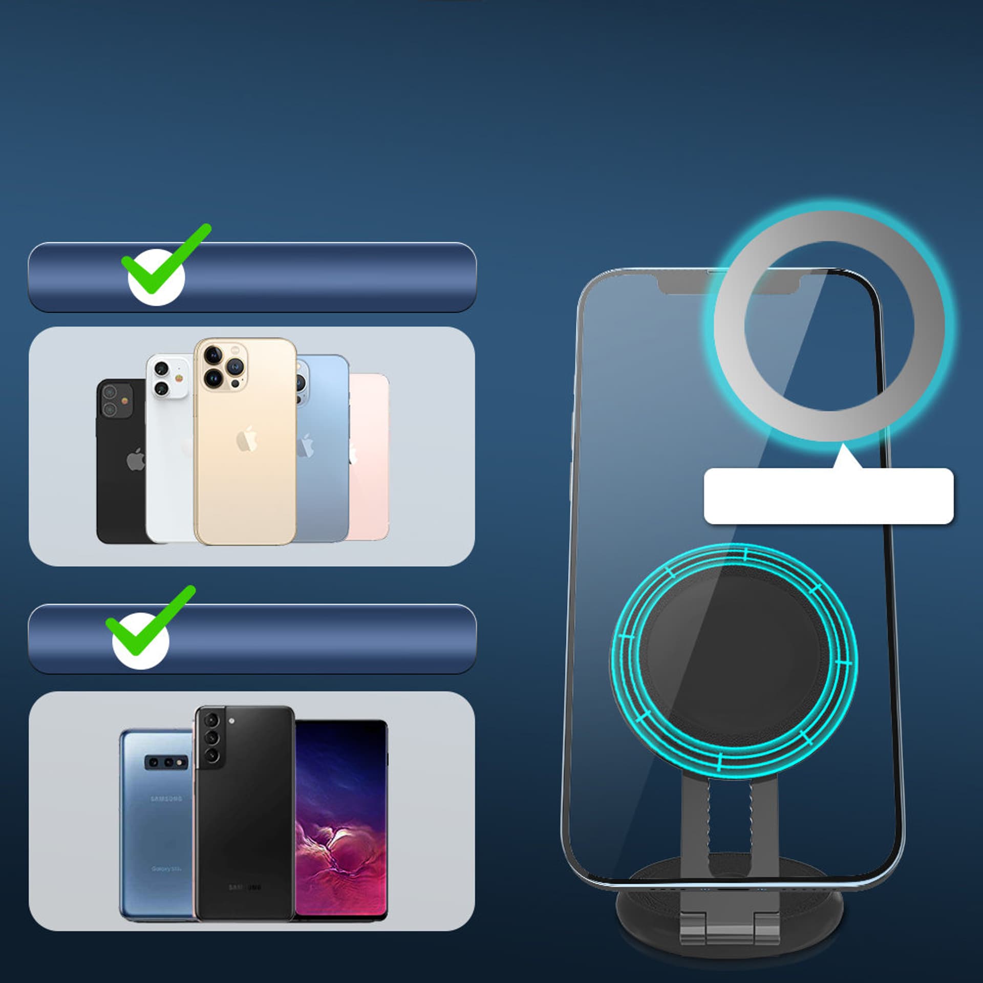 

Kingxbar magnetyczny uchwyt stojak do smartfona MagSafe biały (PQY-T1)