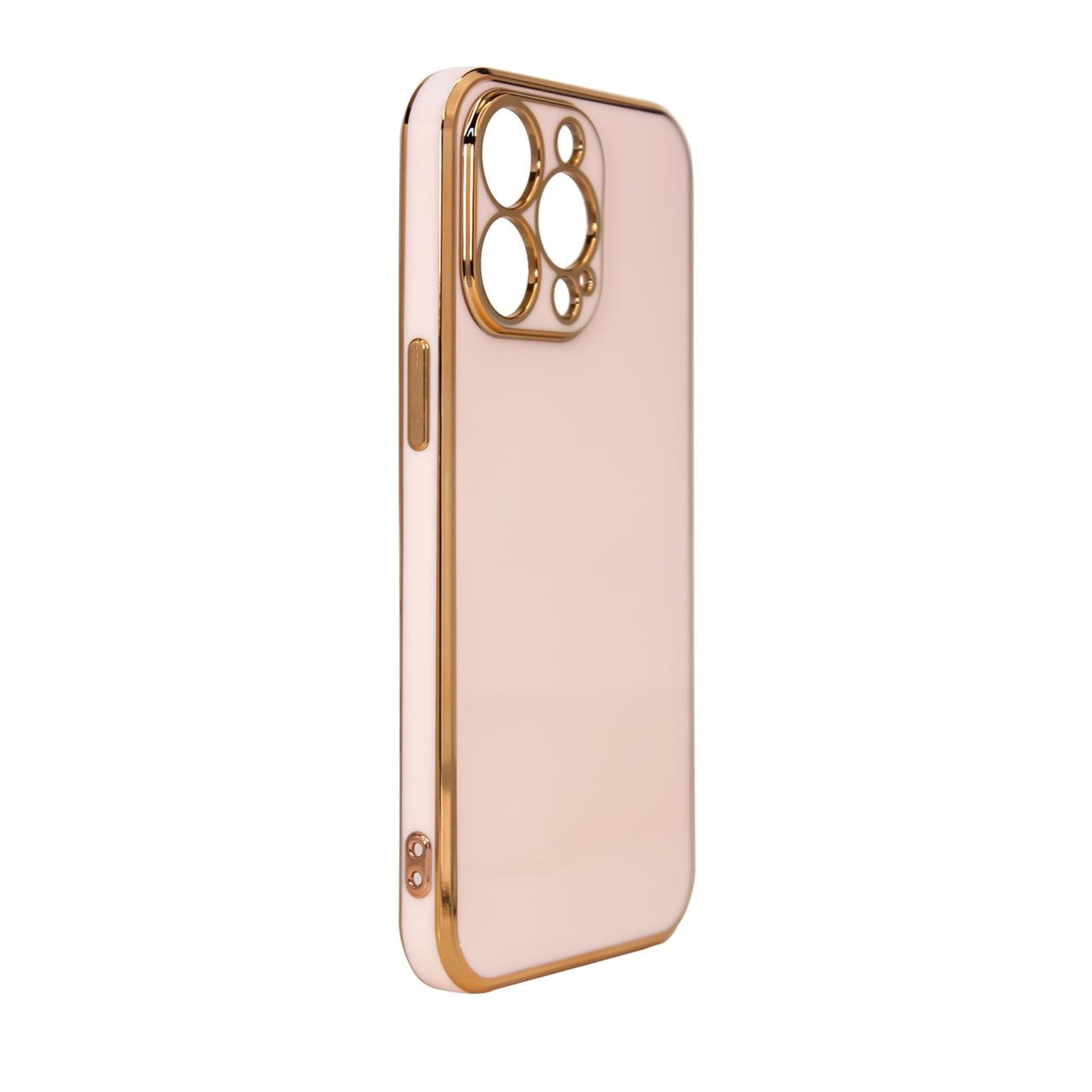 

Lighting Color Case etui do iPhone 12 Pro Max żelowy pokrowiec ze złotą ramką różowy