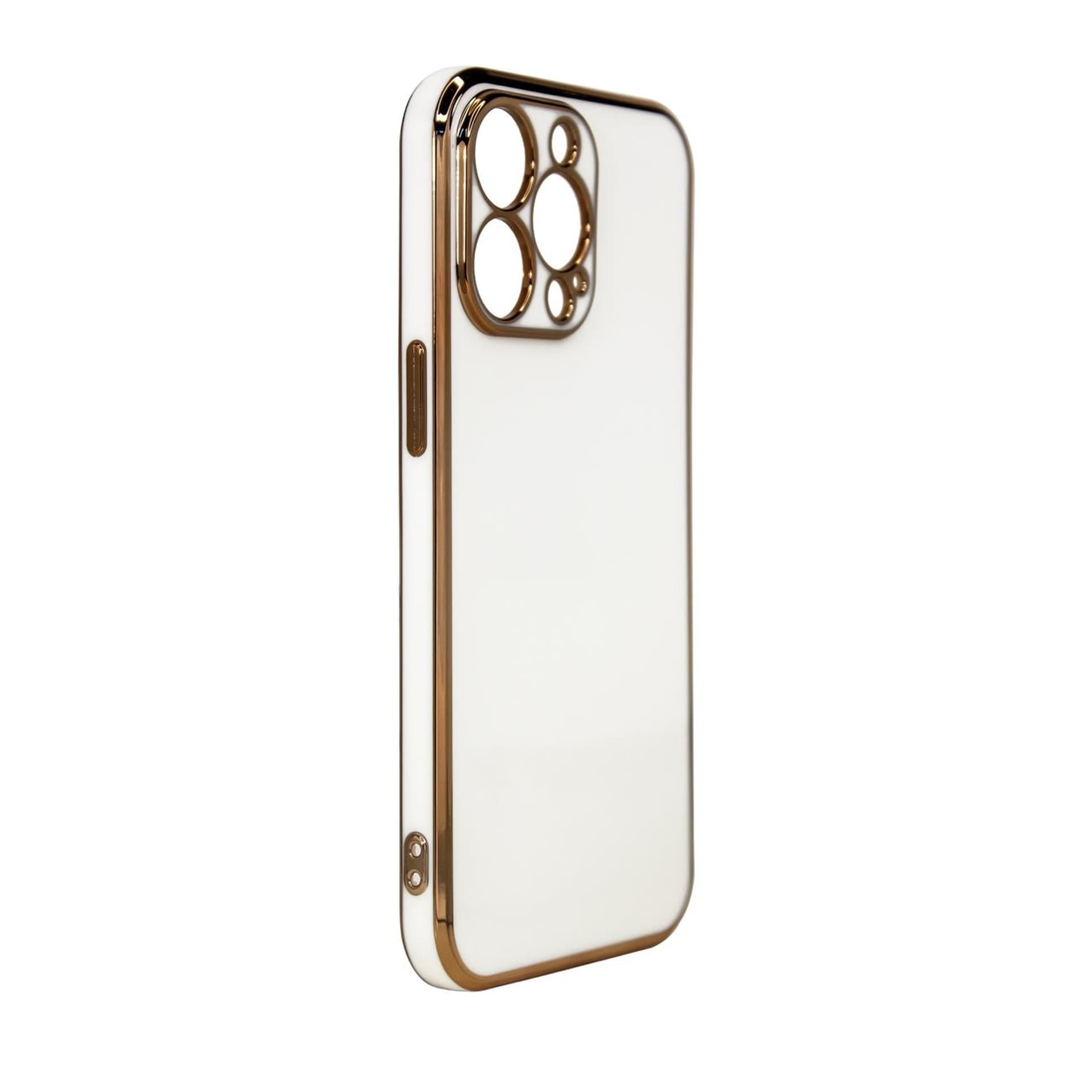 

Lighting Color Case etui do Xiaomi Redmi Note 11 Pro żelowy pokrowiec ze złotą ramką biały