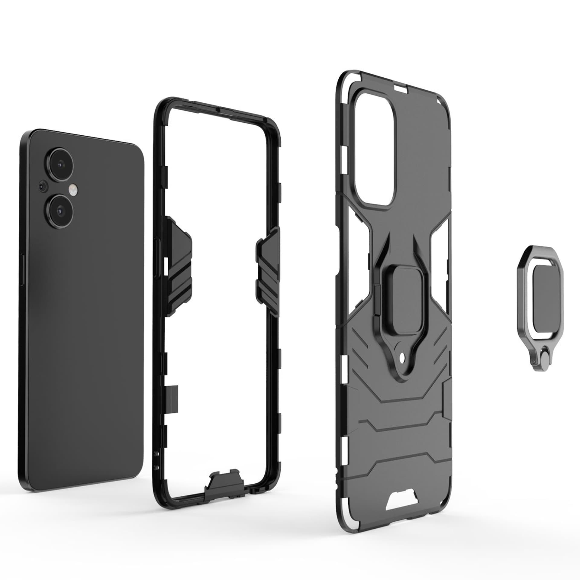 

Ring Armor pancerne hybrydowe etui pokrowiec + magnetyczny uchwyt OnePlus Nord N20 5G czarny