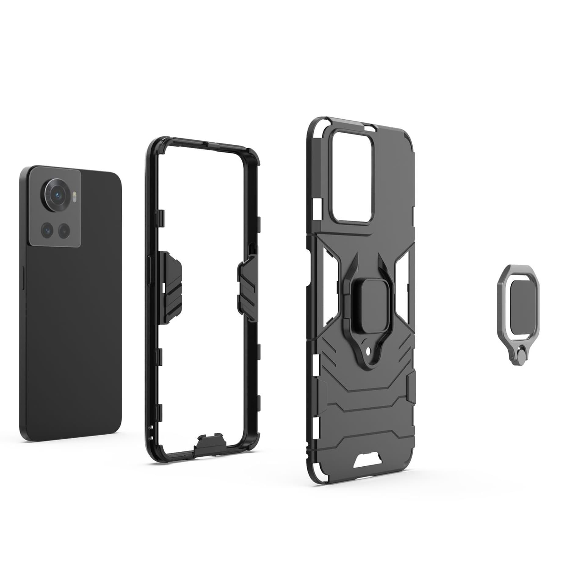 

Ring Armor pancerne hybrydowe etui pokrowiec + magnetyczny uchwyt OnePlus Ace czarny